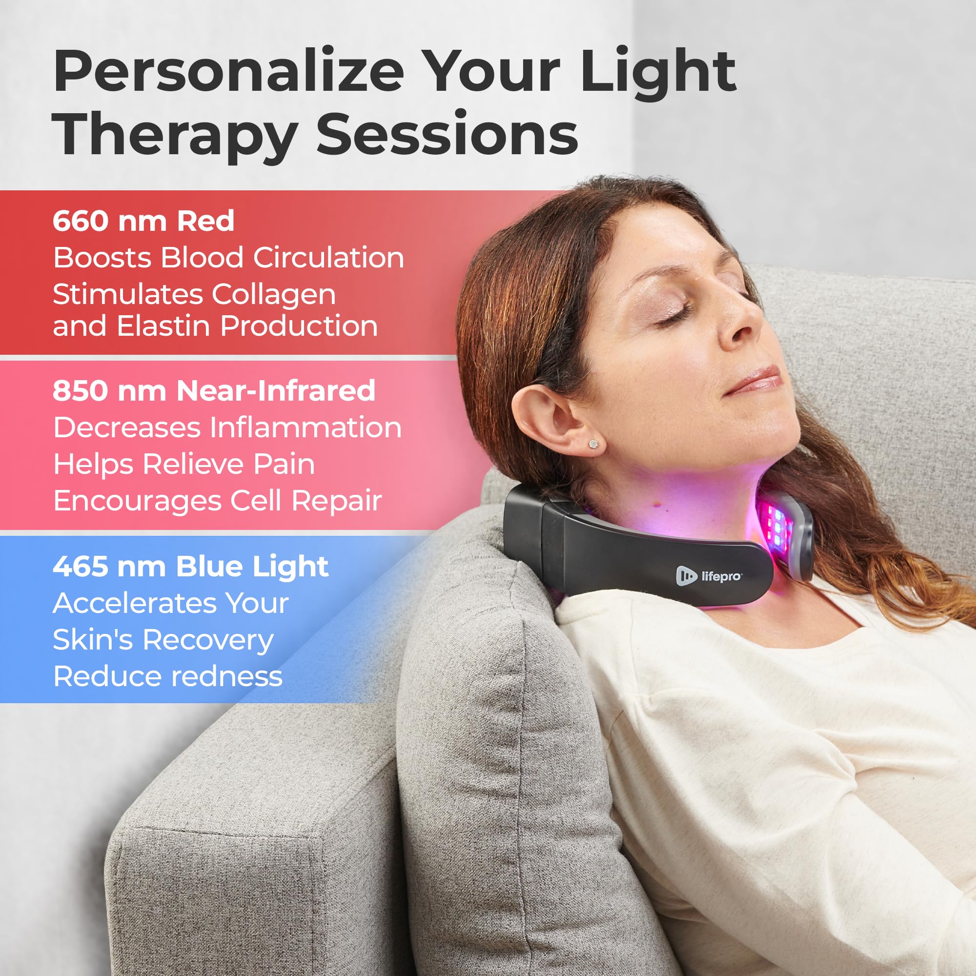 Lifepro Red Light Therapy for Neck - Compact & Rechargeable Red Light Therapy Device- On-The-Go - AB Mystery