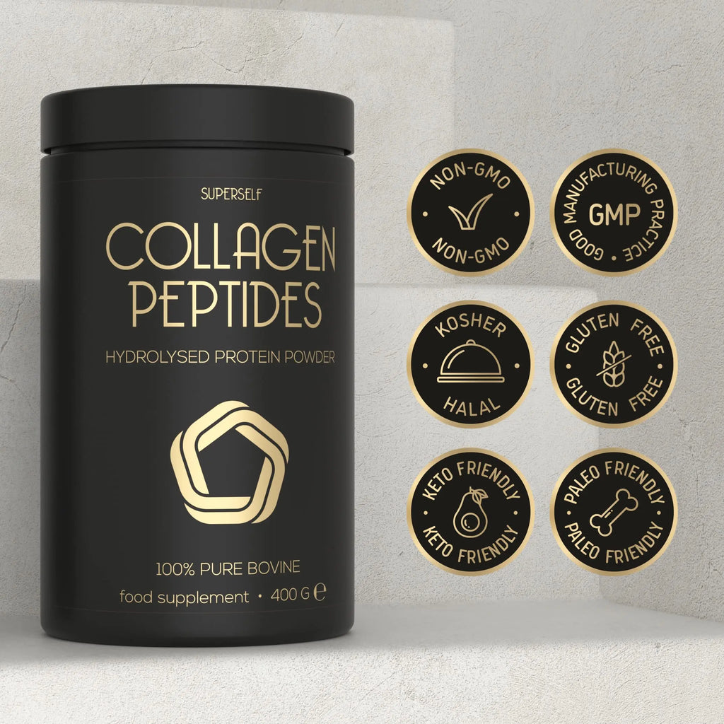 Premium Collagen Powder - Collagen Supplements for Women & Men - Pure Bovine Collagen Peptides 400g SuperSelf