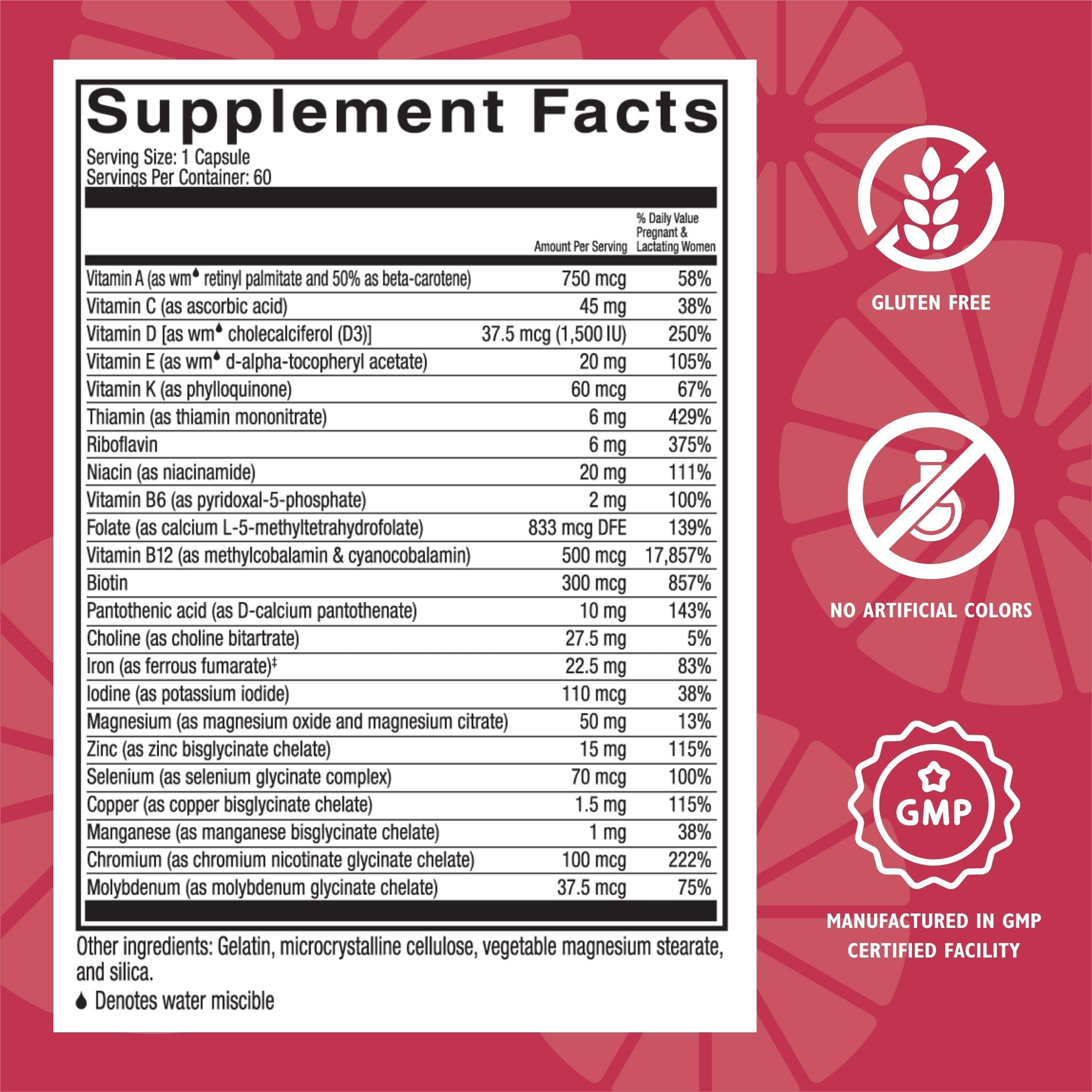 Celebrate Vitamins Bariatric Prenatal Multivitamin Capsules with Folate (Folic Acid), Vitamin A Celebrate Bariatric Supplements