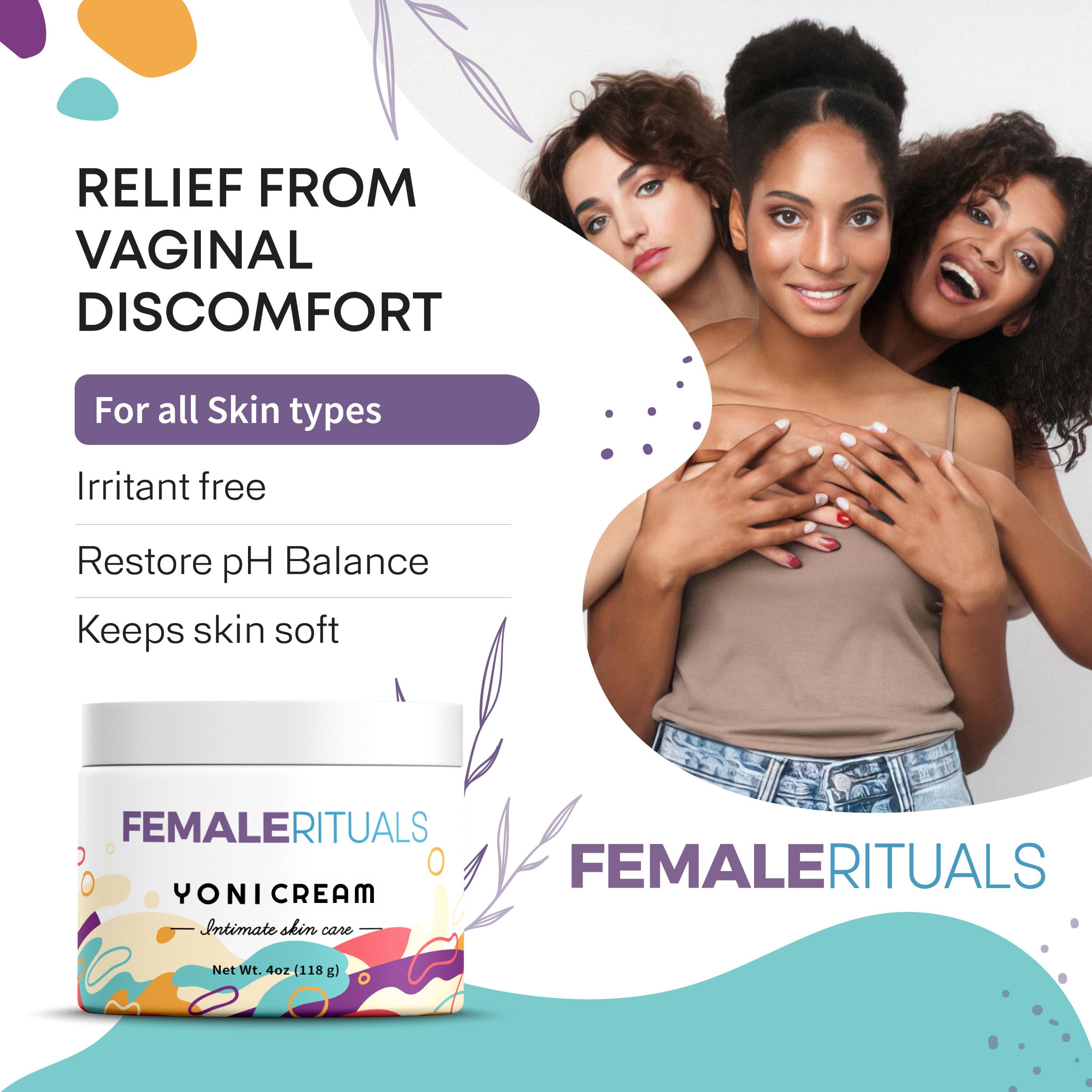 FEMALE RITUALS Vulva Moisturizing Cream - Vulva Care Balm - Clinically Tested Vaginal Moisturizer - AB Mystery