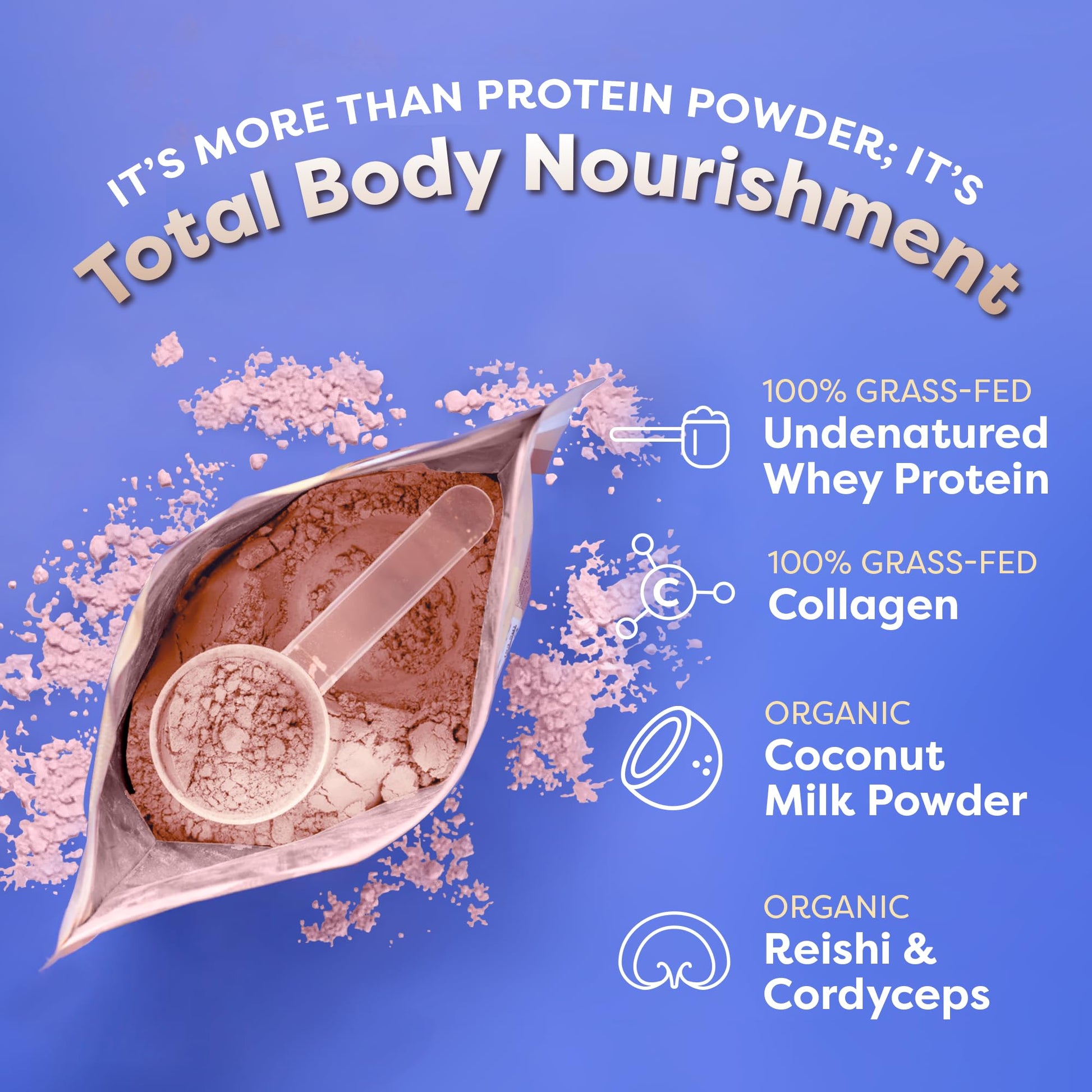 FlavCity Protein Powder Smoothie, Berries & Cream - 100% Grass-Fed Whey Protein - AB Mystery