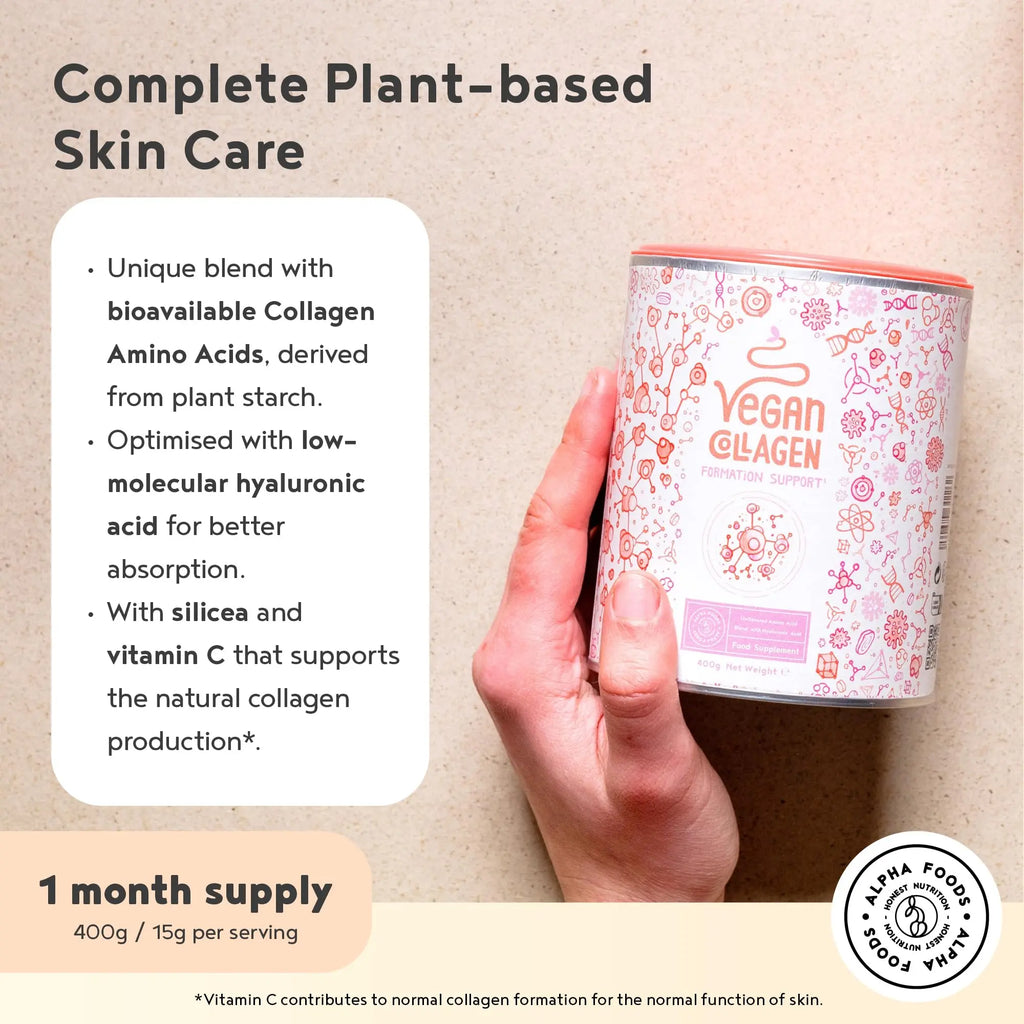 Vegan Collagen Powder with Hyaluronic Acid - Unflavoured 400g Powder - AB Mystery