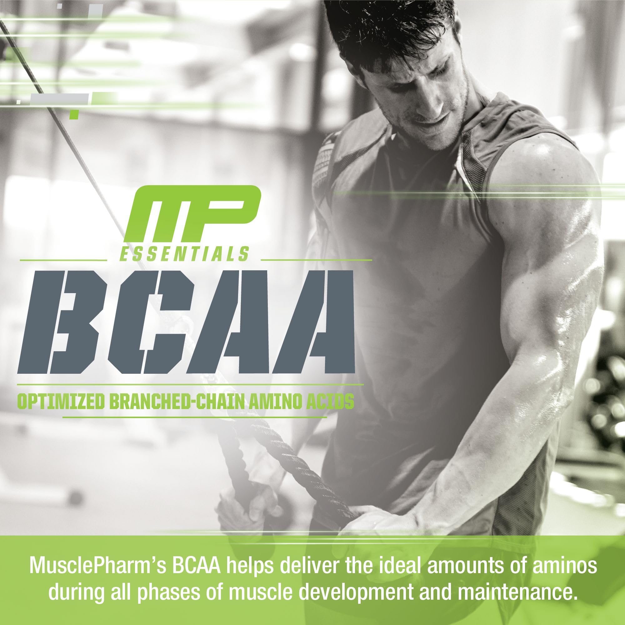 MusclePharm Essentials BCAA Powder, Pre & Post Workout Recovery Drink, Supports - AB Mystery