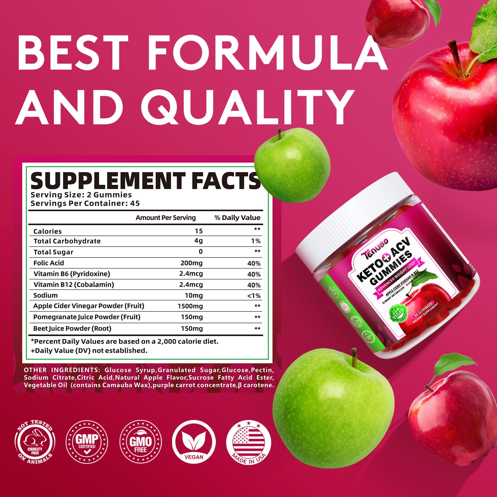 Tenubo Keto ACV Gummies Advanced Weight Loss - 90 Count Speedy Keto Acv - AB Mystery