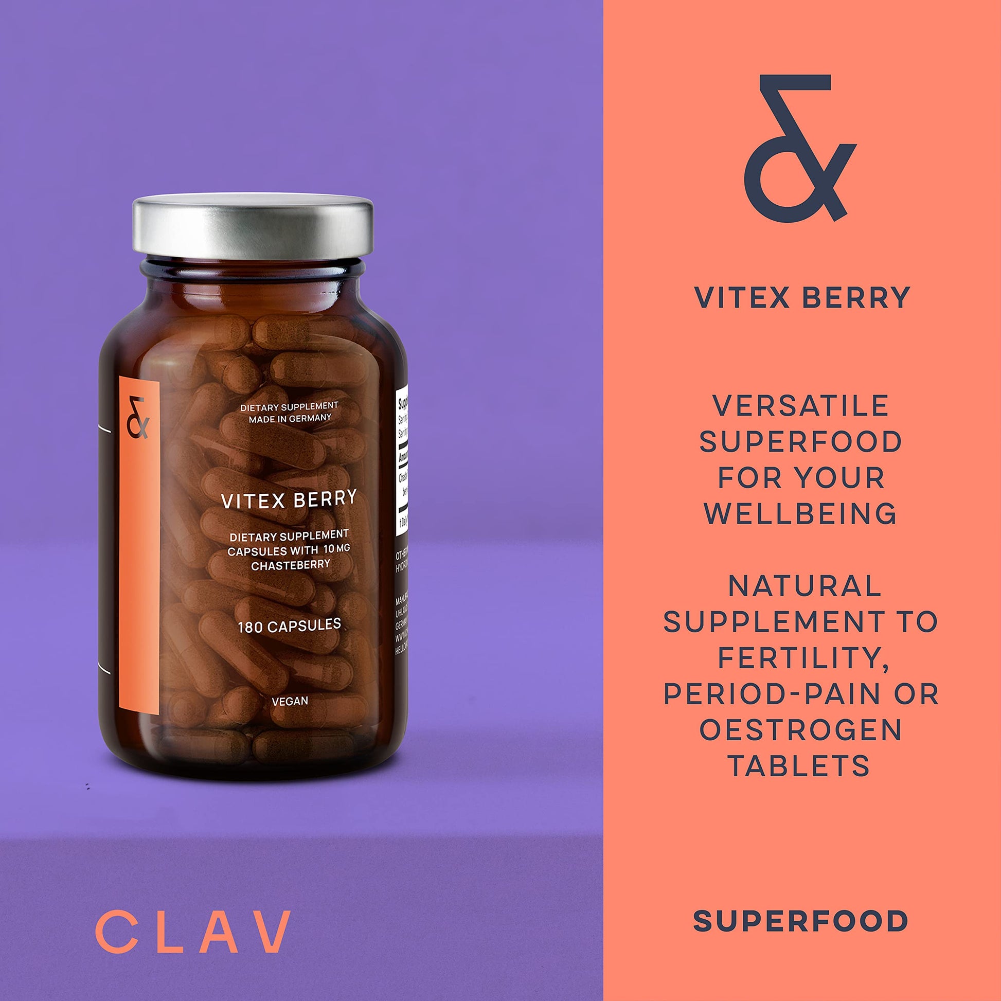 Vitex Berry - Premium Chasteberry 4:1 Extract (Vitex Agnus Castus) - Menopause & PMS Support - AB Mystery