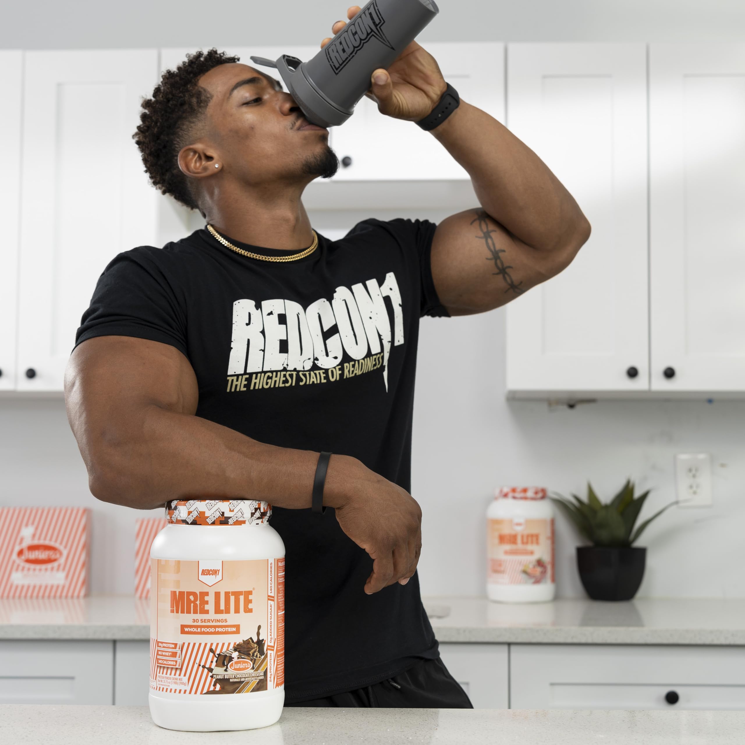 REDCON1 MRE Lite Whole Food Protein Powder, Juniors, Peanut Butter Chocolate - AB Mystery