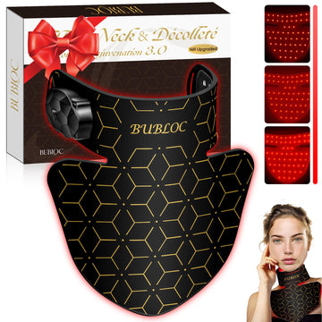 Upgraded Red Light Therapy Mask for Neck & Décolleté, 850 nm Wireless Infrared Light Therapy Suitable