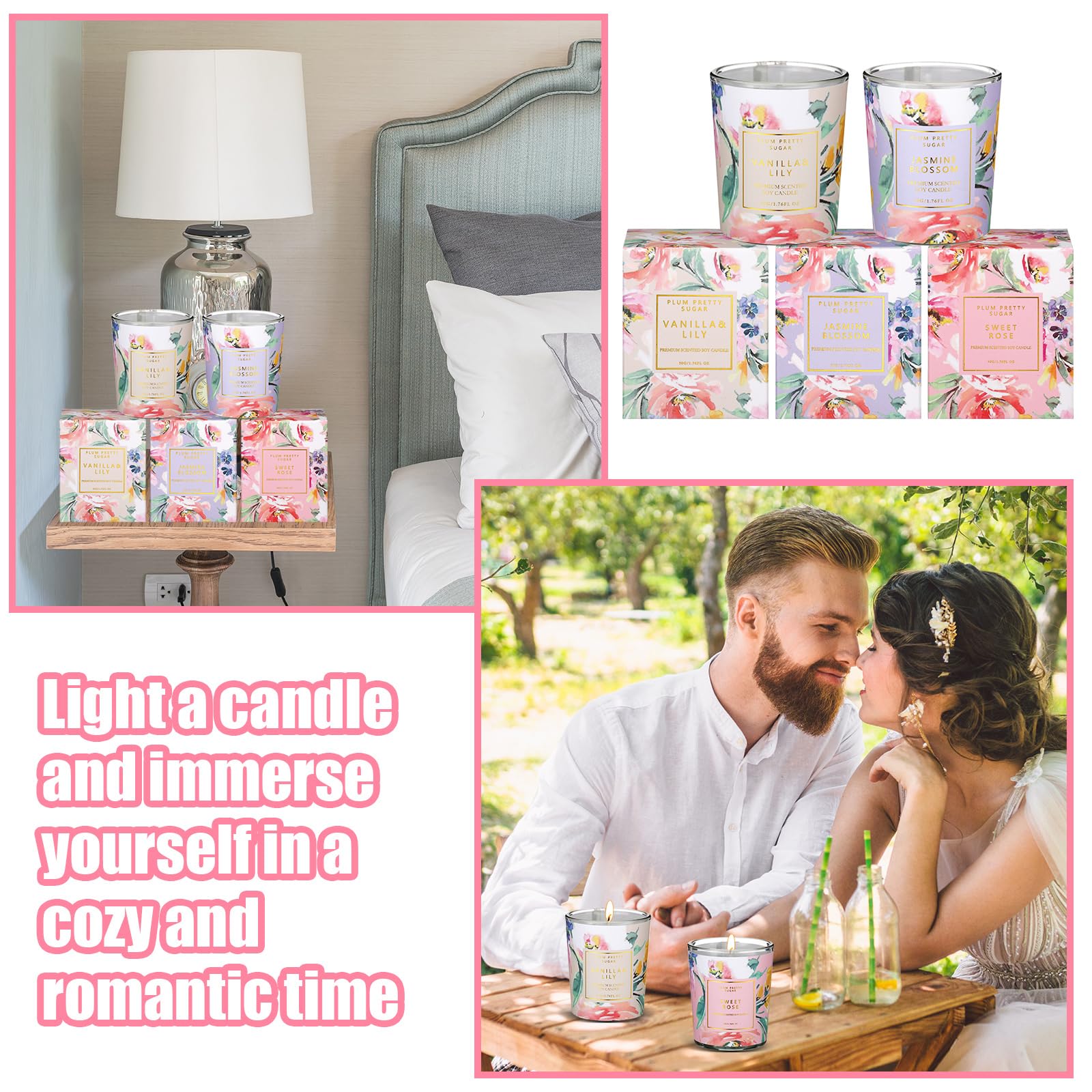 MTLEE 24 Pcs Candles for Home Scented Candle Gifts for Women Bulk 8 Long Lasting Aromatherapy Jar - AB Mystery