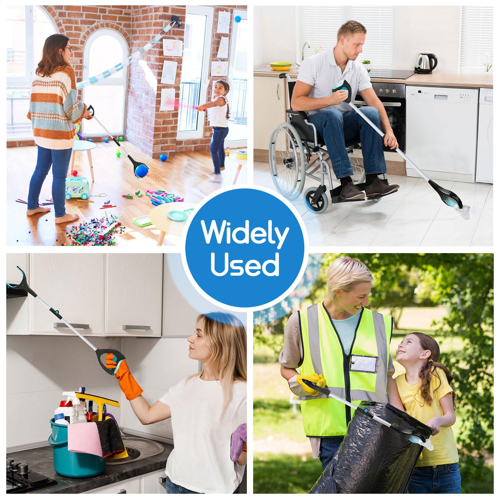 Grabber Reacher Tool, 32" Pick Up Stick Grabber with LED for Elderly and Lightweight Trash Picker - AB Mystery