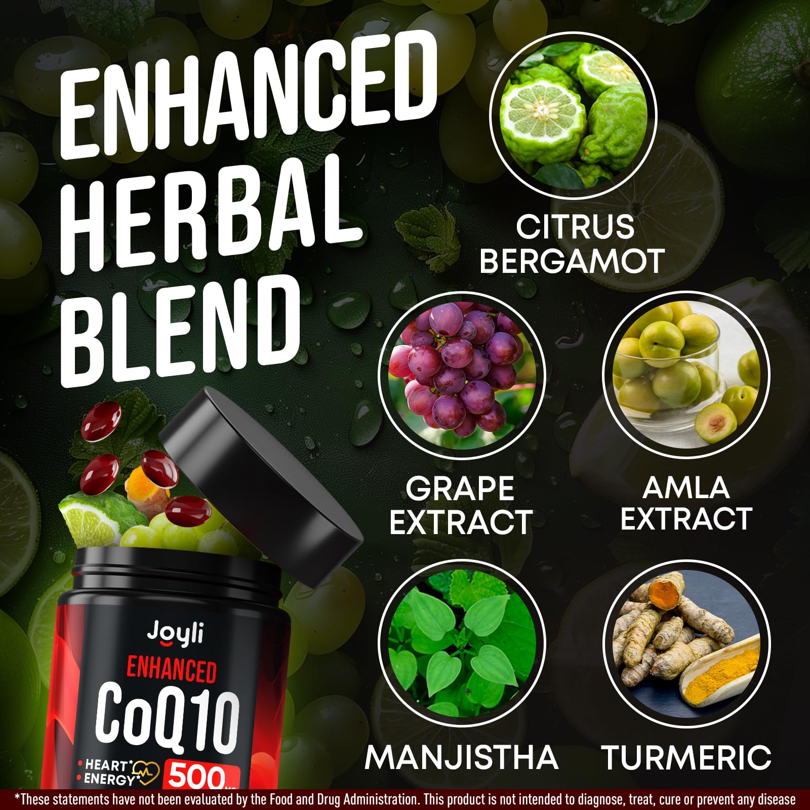 High Absorption CoQ10 500MG - Co Q 10 Supplement 120 Softgels for Heart Health&Energy - AB Mystery