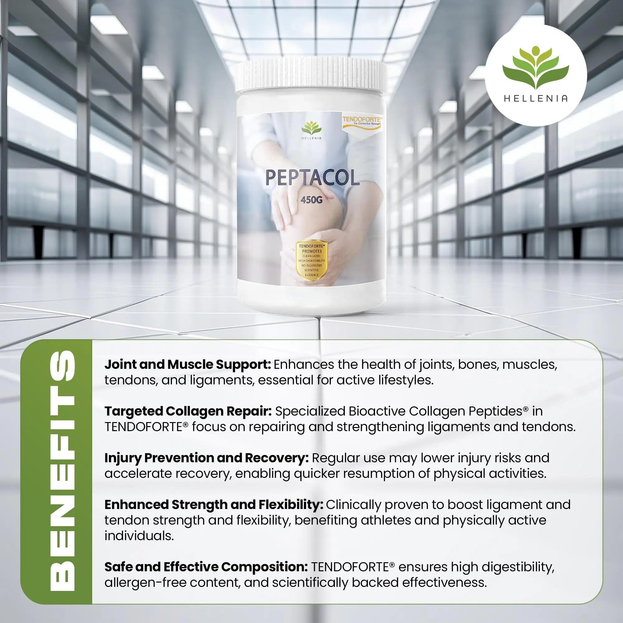 PEPTACOL TENDOFORTE® Bioactive Collagen Peptides® - 450g Hellenia