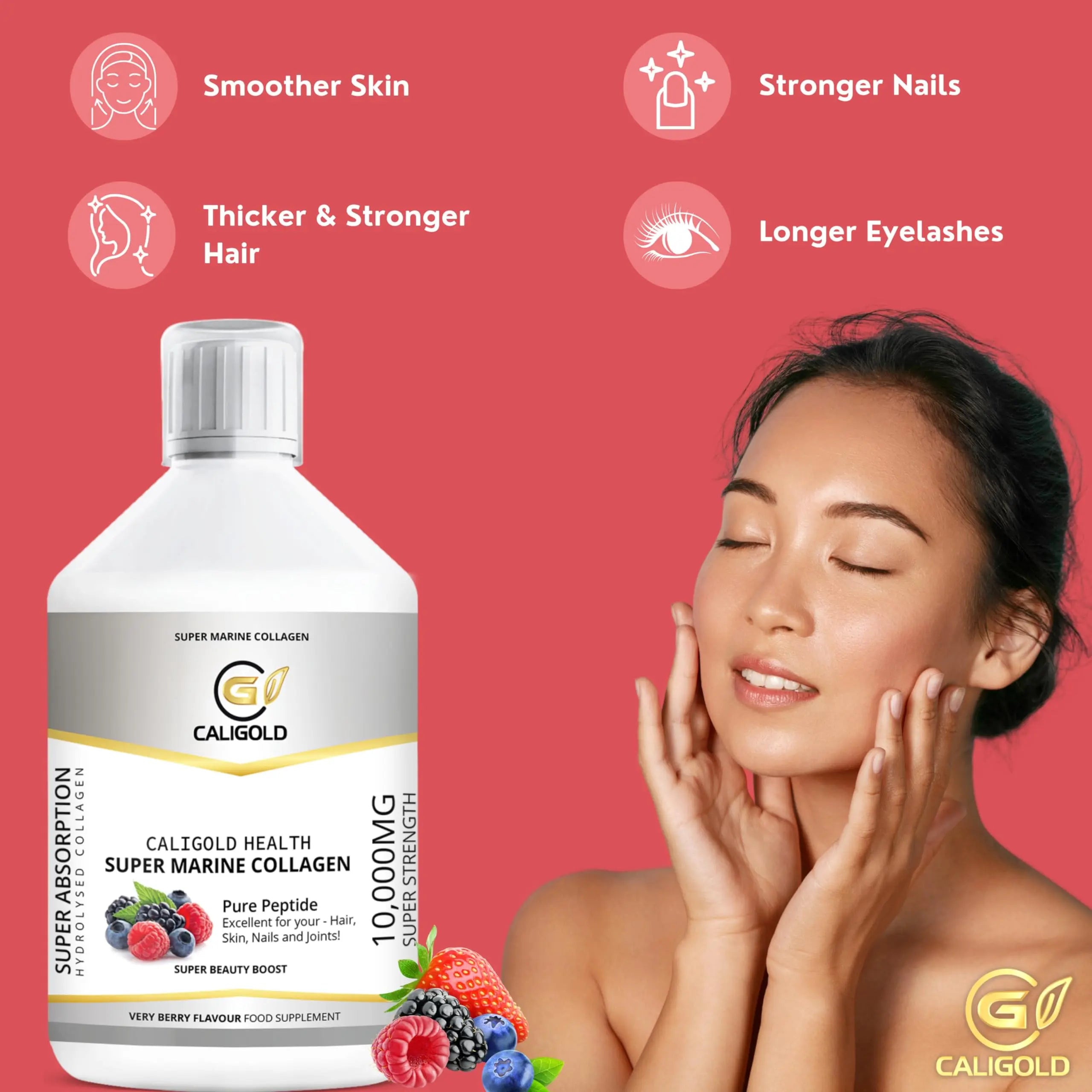 CALIGOLD Health Super Marine Collagen Liquid - Excellent for Hair, Skin, Nails and Joints - AB Mystery