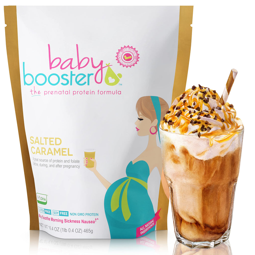 Baby Booster Prenatal Vitamin Supplement Shakes, Kona Mocha and Salted Carmel Baby Booster