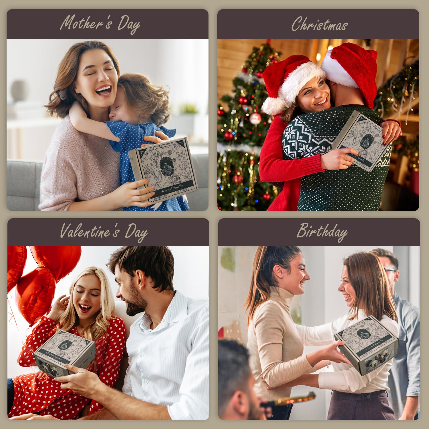 Aromatherapy Candles for Home Scented, 4 Pack Lavender Candles Gifts Set for Women - AB Mystery