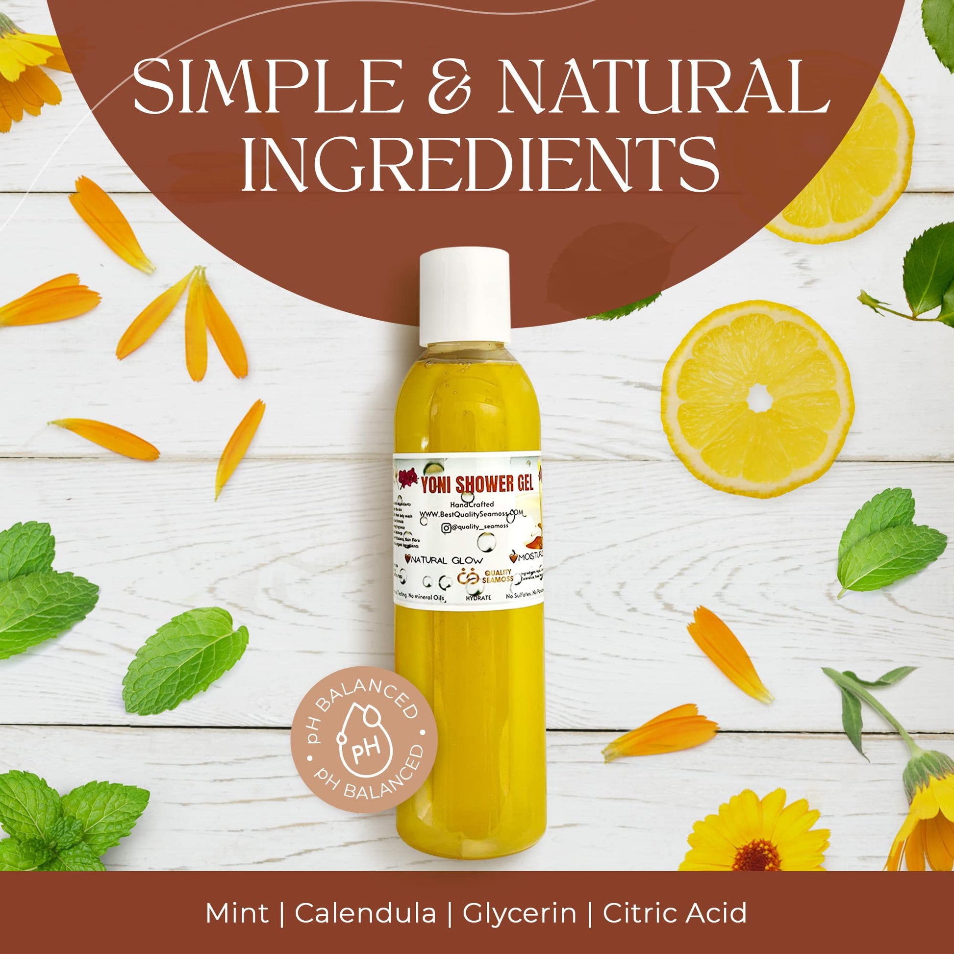 Ph Balance Feminine Wash - Vee Health & Yoni Wash Shower Gel- Use with Yoni Oil. Moisturizing Calendula - AB Mystery