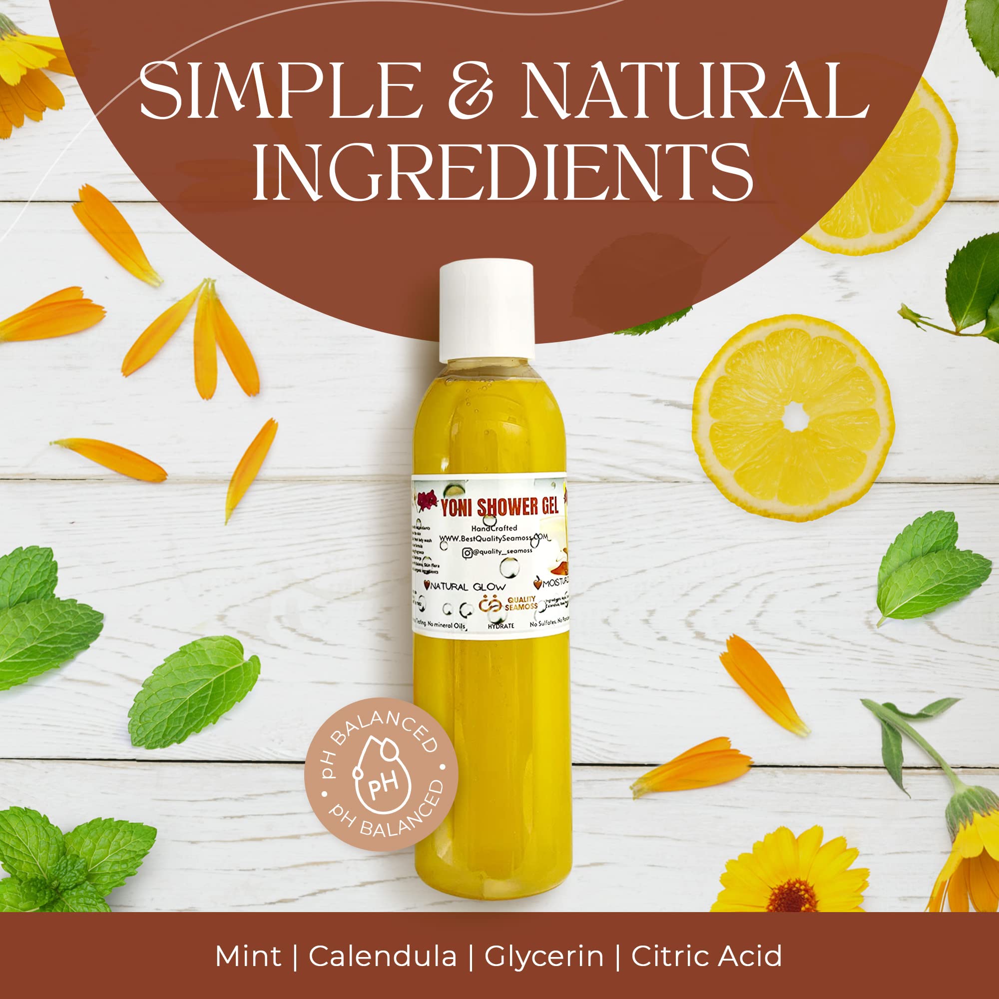 Ph Balance Feminine Wash - Vee Health & Yoni Wash Shower Gel- Use with Yoni Oil. Moisturizing Calendula - AB Mystery