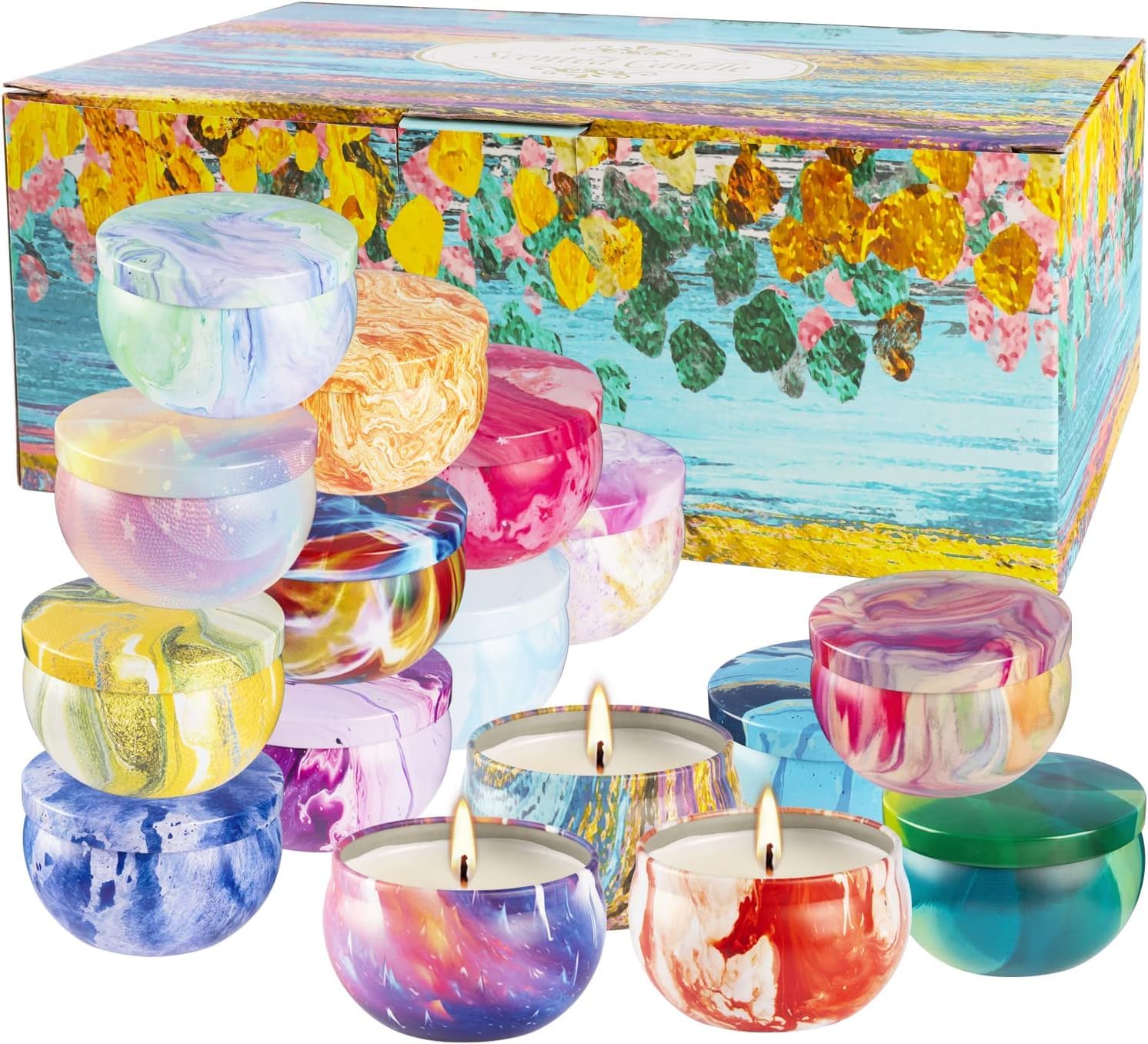 Scented Candles Aromatherapy Candles for Stress Relief,Soy Wax Candles Gifts for Women - AB Mystery