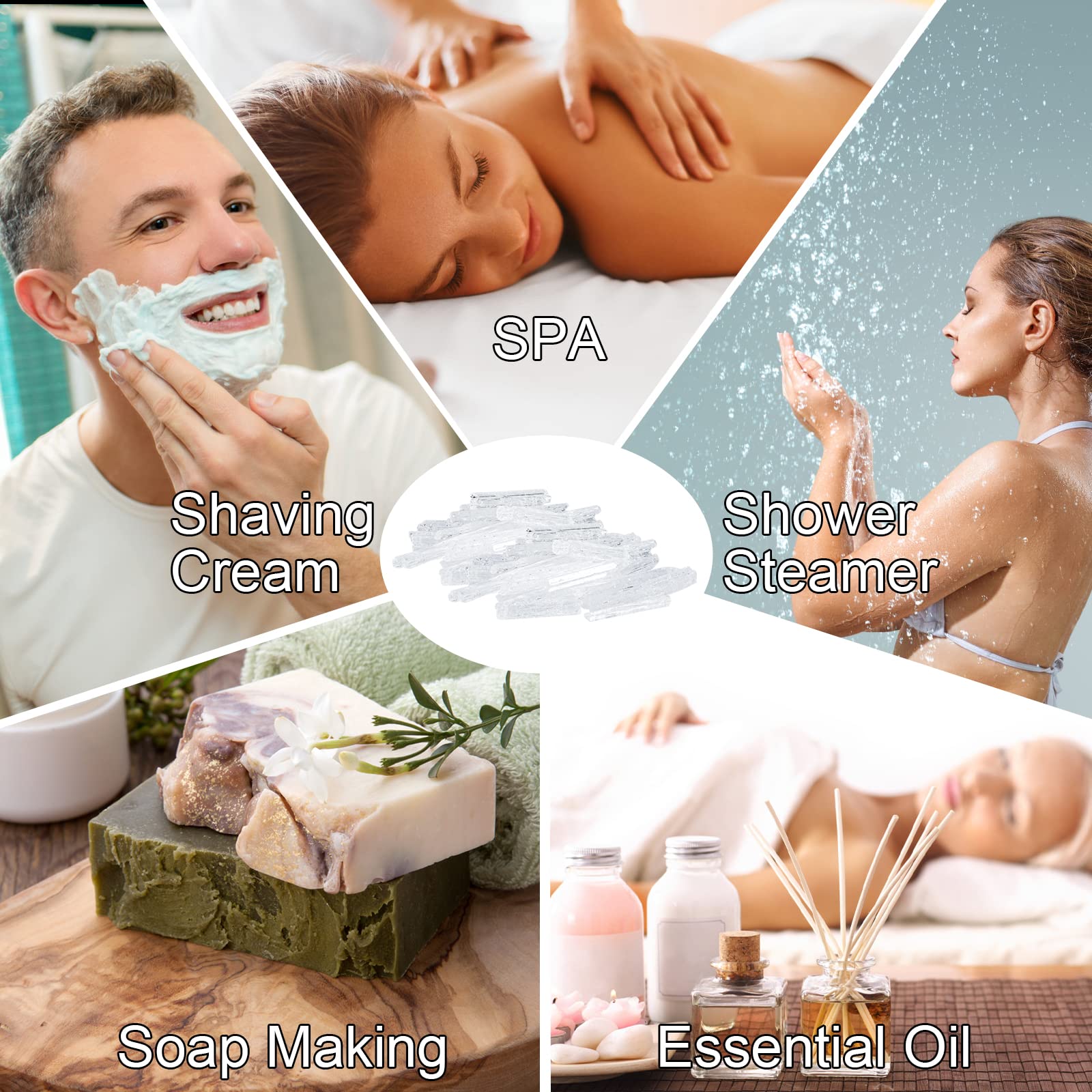 Viktairy Menthol Crystals 2 oz, 100% Pure Organic Mint Crystals | Great for Making Shower Steamers - AB Mystery