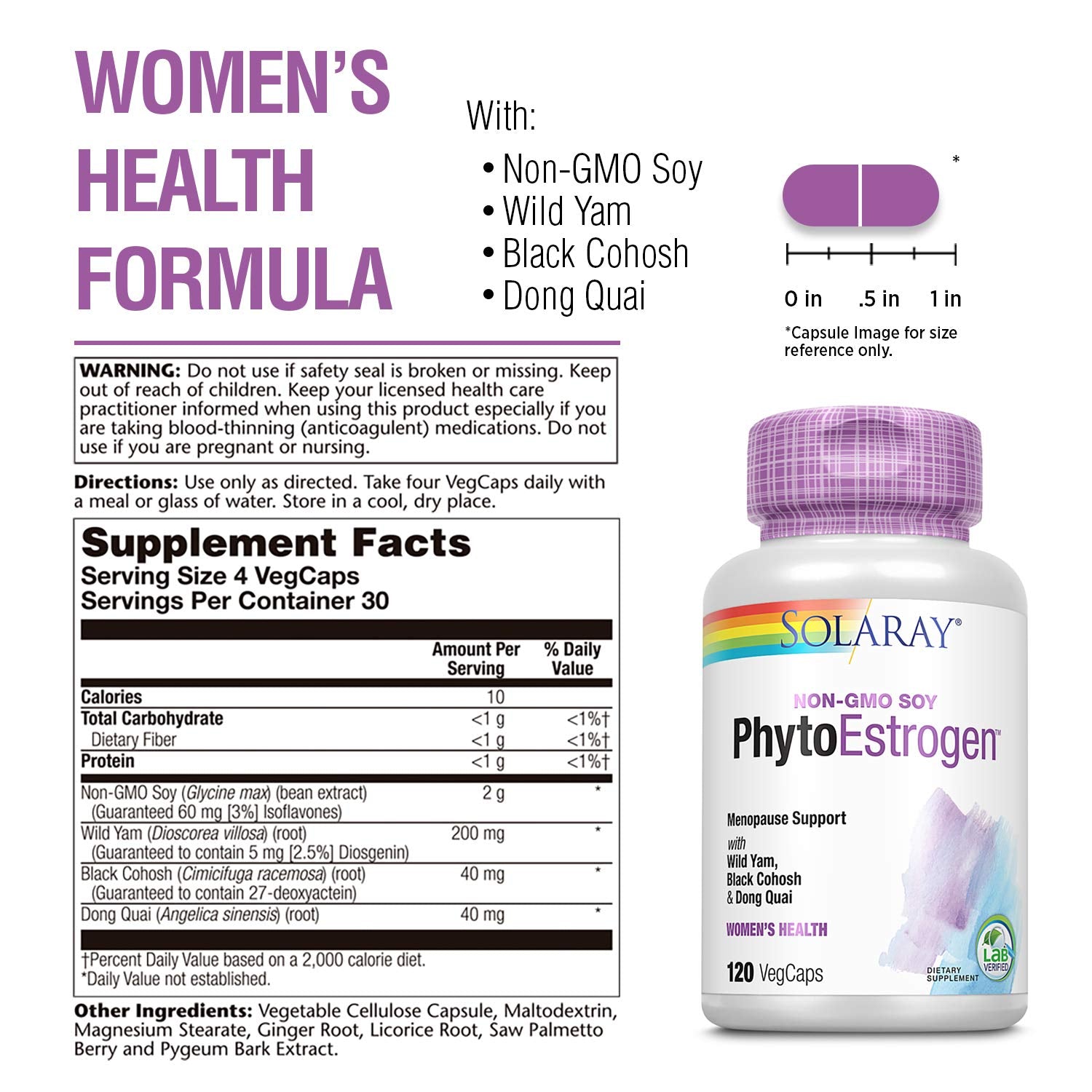 Solaray Phytoestrogen Supplement, 120 Count - AB Mystery