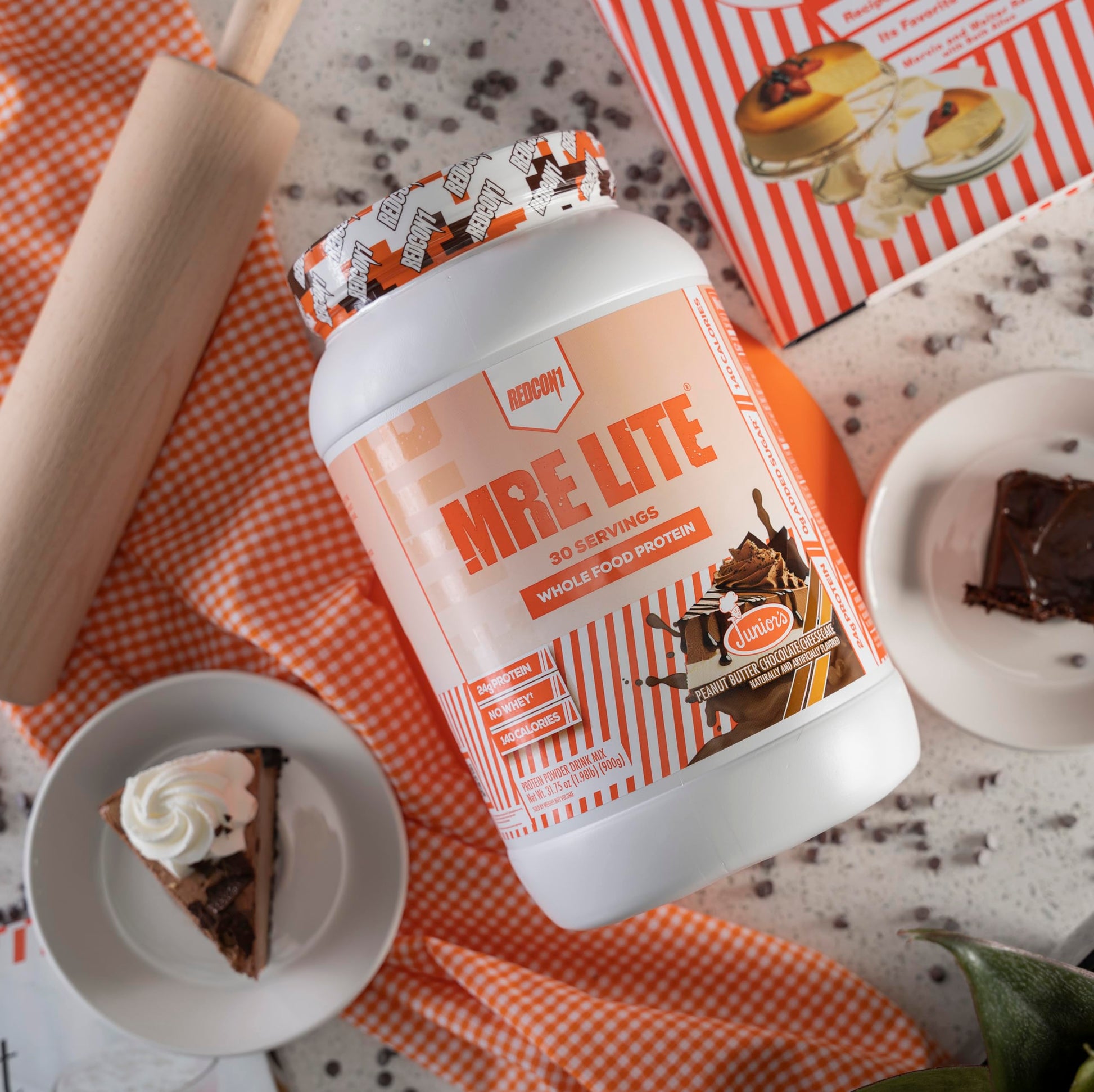 REDCON1 MRE Lite Whole Food Protein Powder, Juniors, Peanut Butter Chocolate - AB Mystery