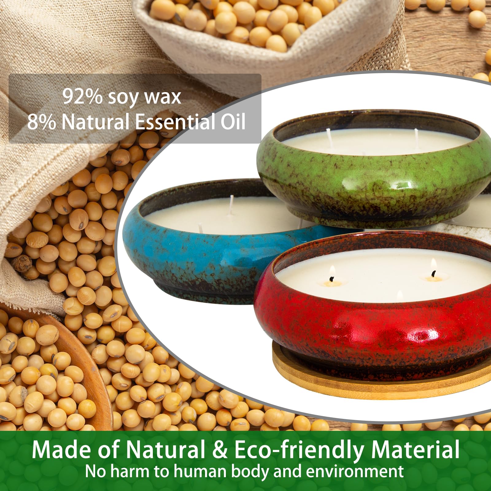 Scented Candles, 3 Wicks Large Rose Candles for Home Scented, 17 oz Aromatherapy Candle Gifts - AB Mystery