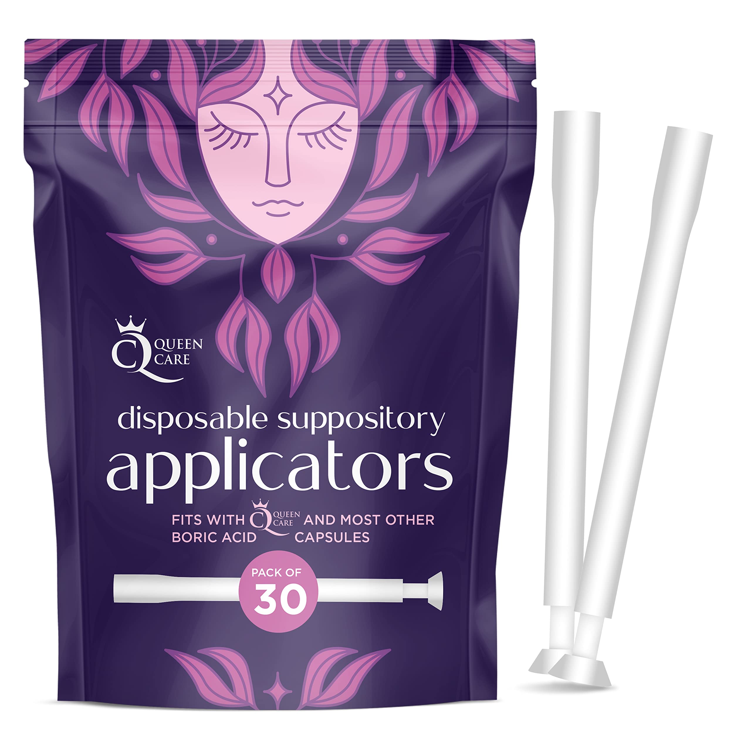 Queen Care - Disposable Suppository Applicator, Boric Acid Applicator, Feminine Care Suppository Applicator