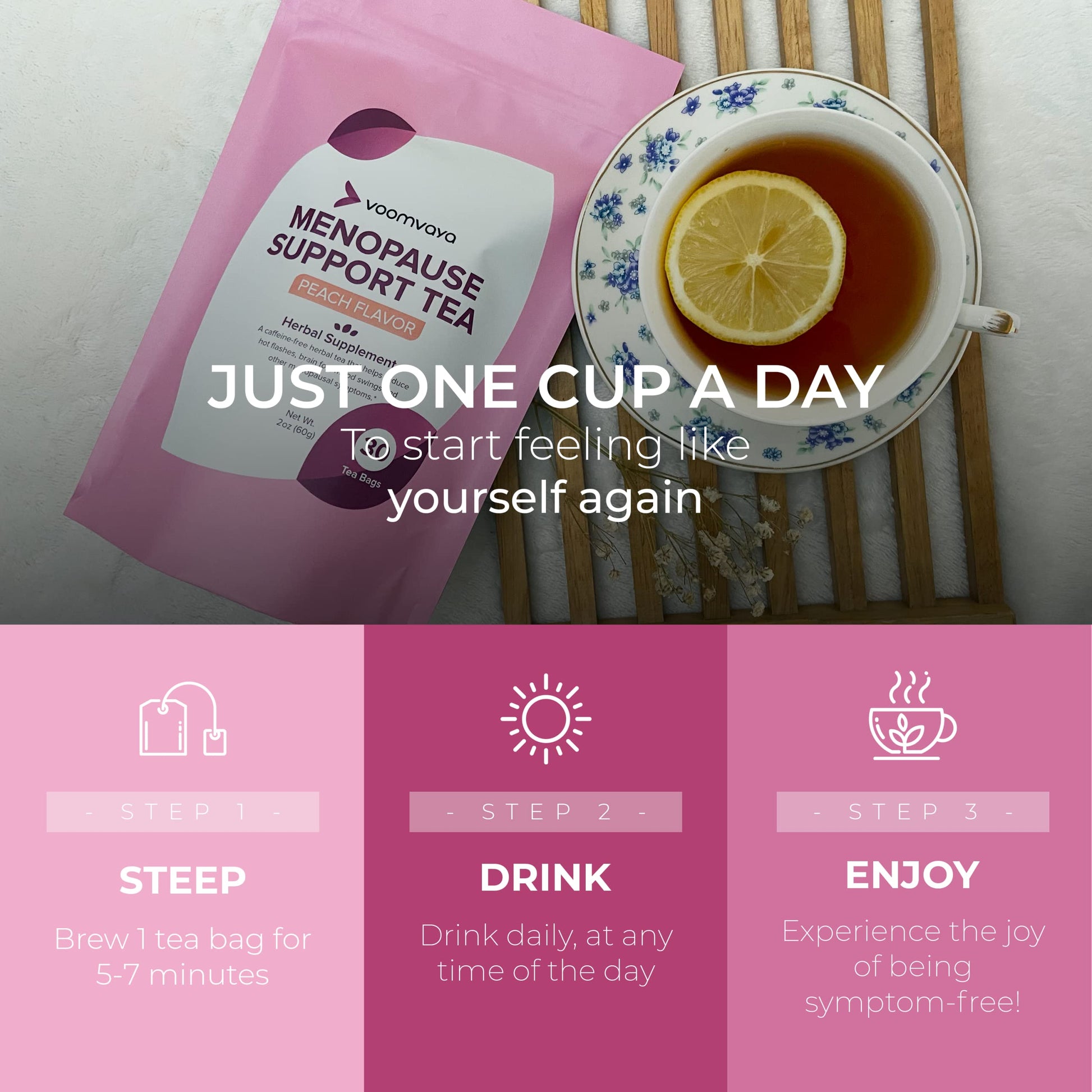 VoomVaya Menopause Support Tea - Natural Menopause Relief For Women - AB Mystery