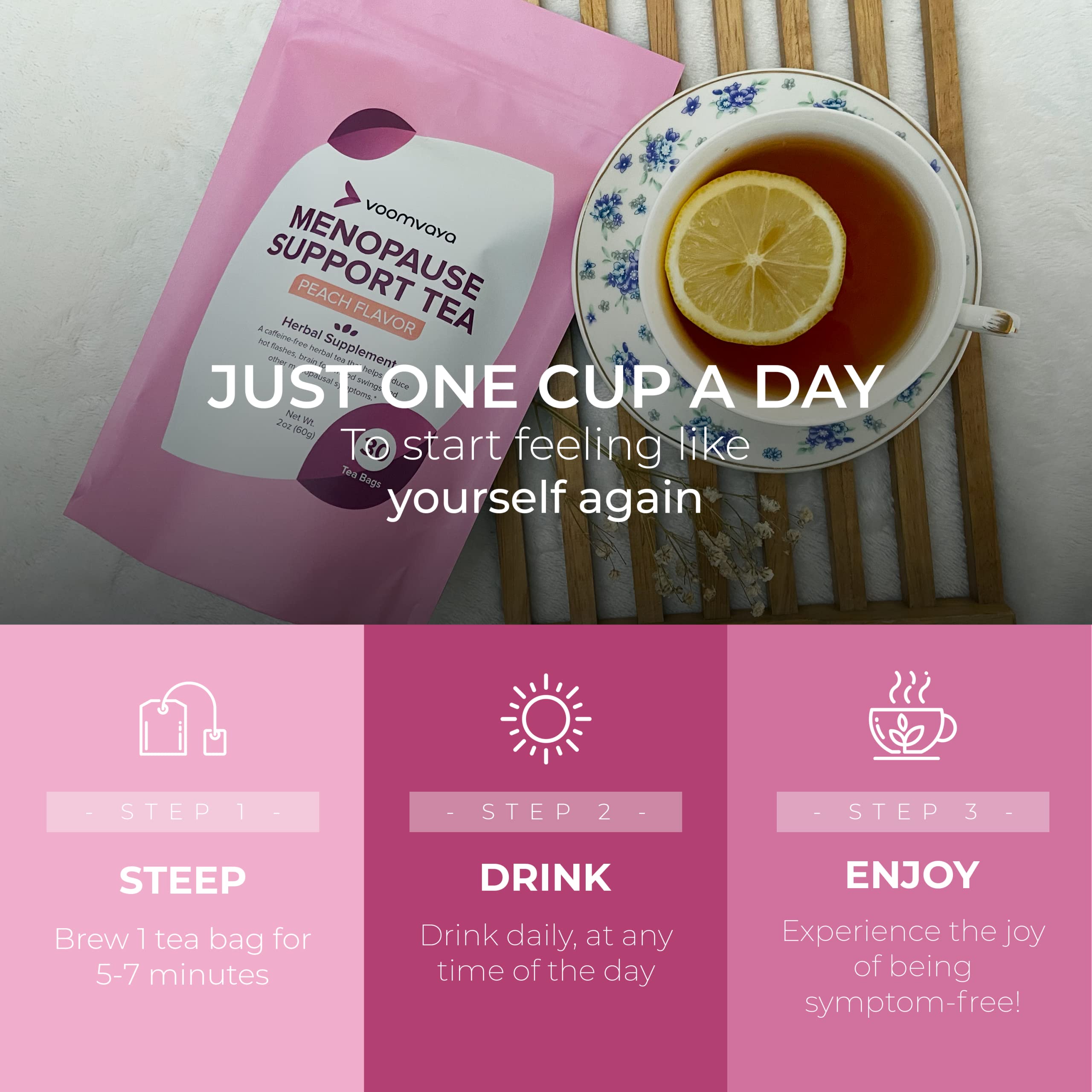 VoomVaya Menopause Support Tea - Natural Menopause Relief For Women - AB Mystery