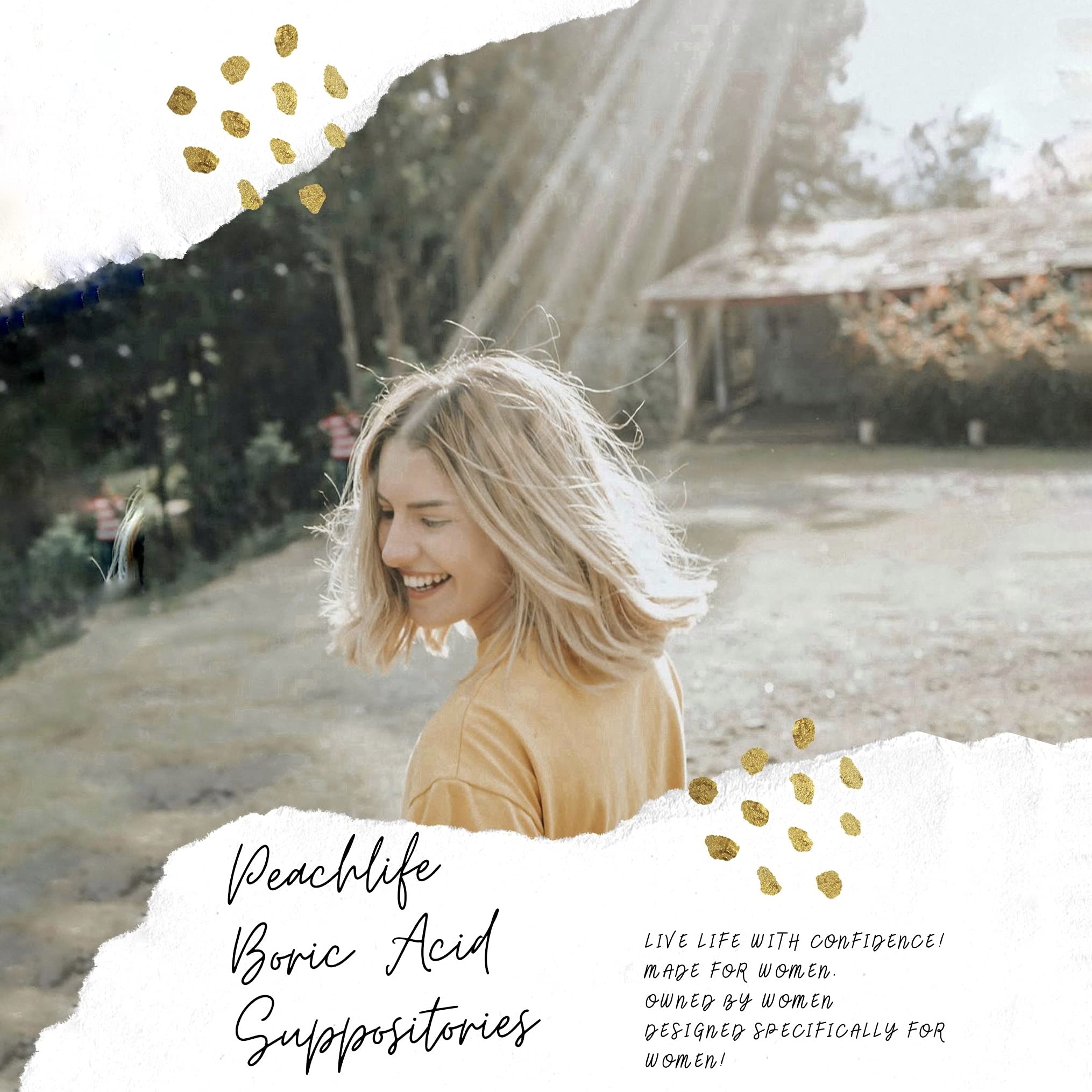 Peachlife Boric Acid Suppositories in Vegetable Capsules - USA Made - Vaginal pH - AB Mystery