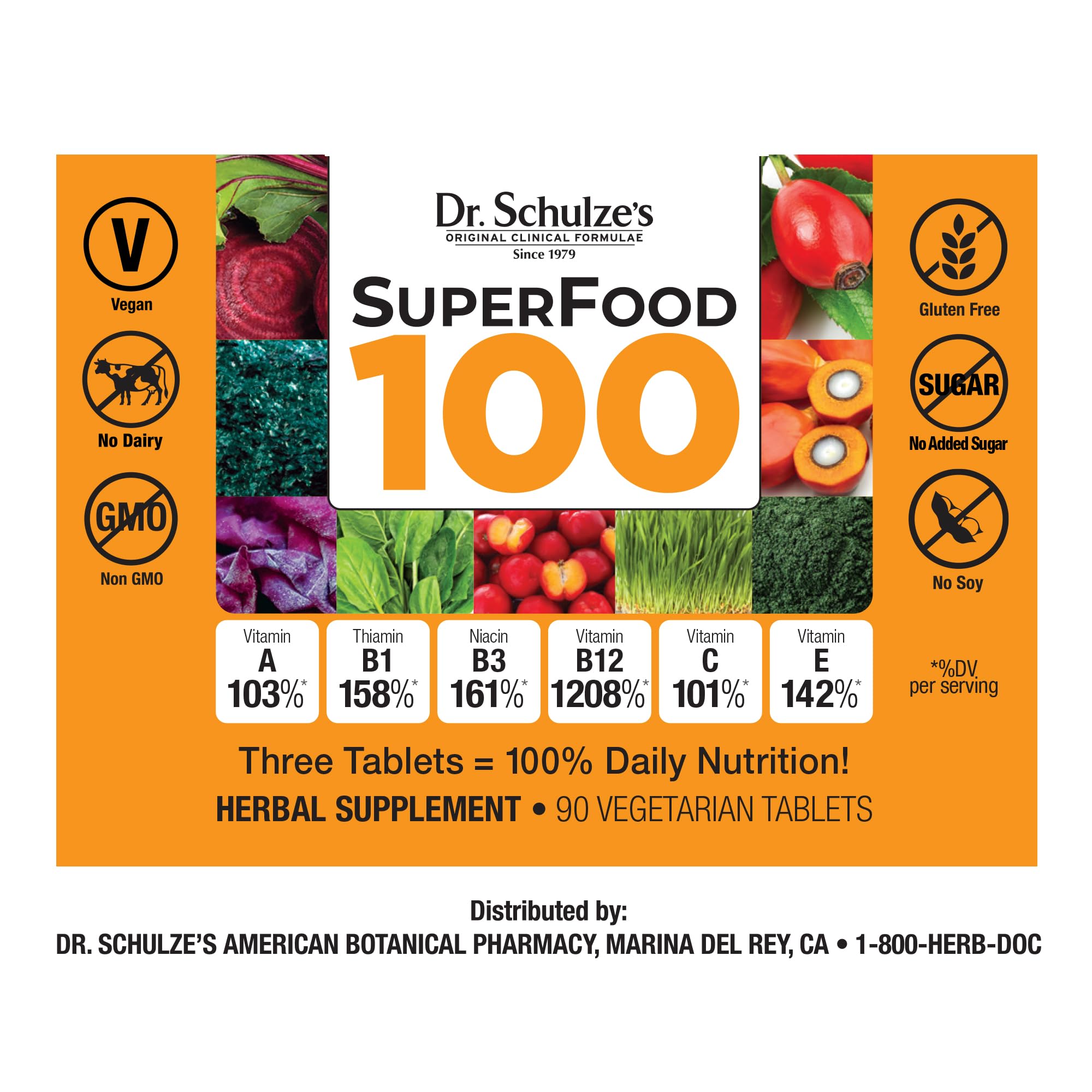 Dr. Schulze's Superfood 100 | Vitamin & Mineral Herbal Concentrate | Dietary Supplement - AB Mystery