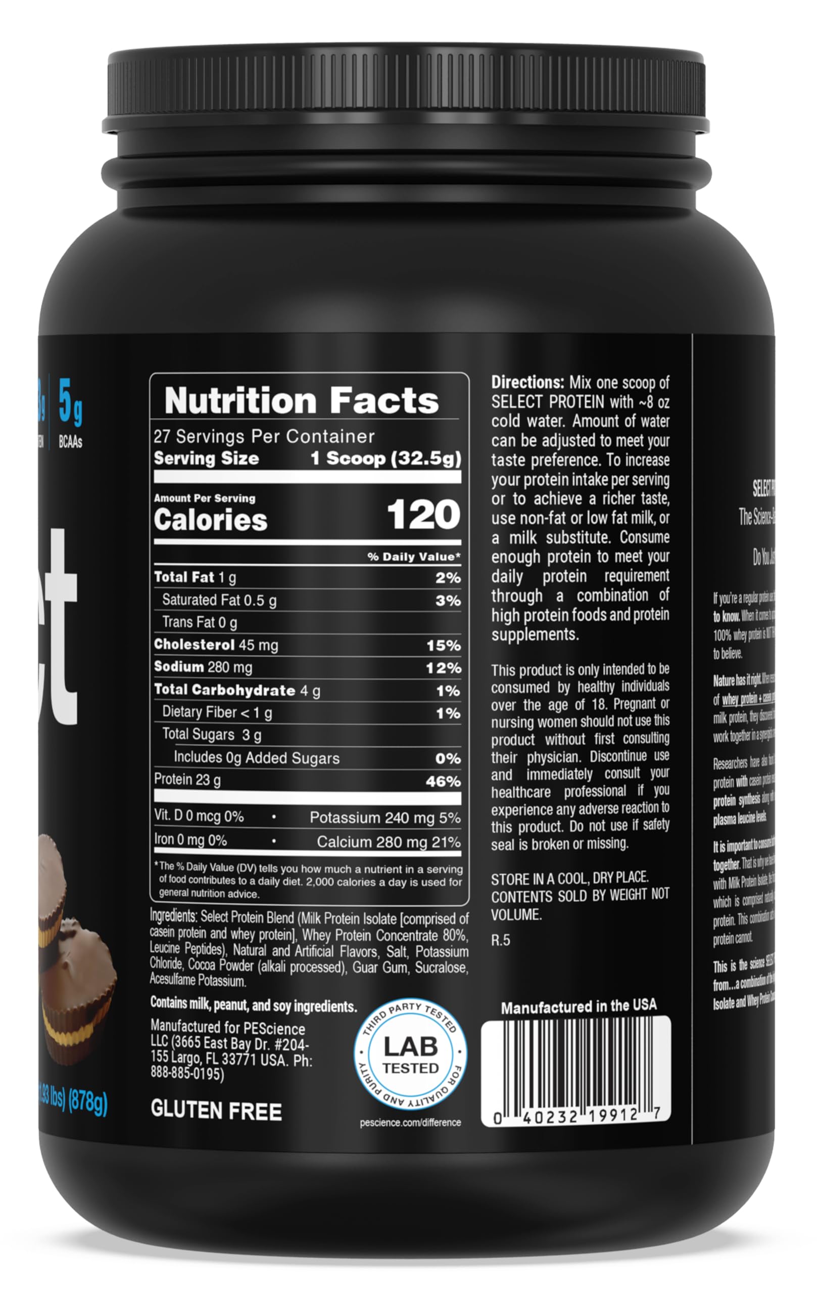 PEScience Select Low Carb Protein Powder, Chocolate Peanut Butter Cup, 27 Serving - AB Mystery