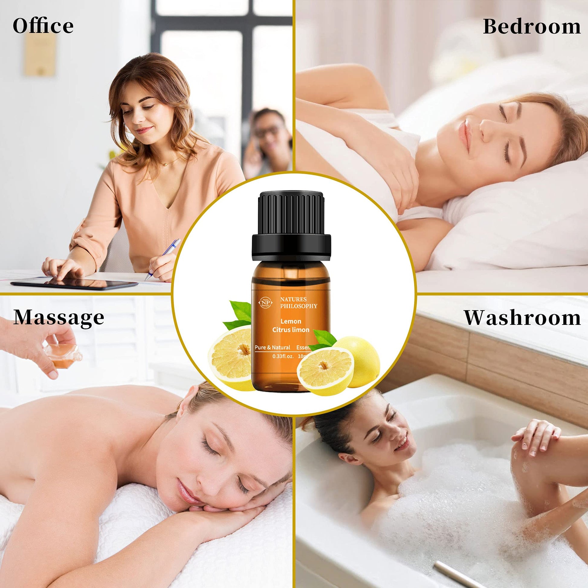 Lemon Essential Oil,100% Pure Organic Essential Oils for Aromatherapy, Diffuser, Massage, Soap Making - AB Mystery