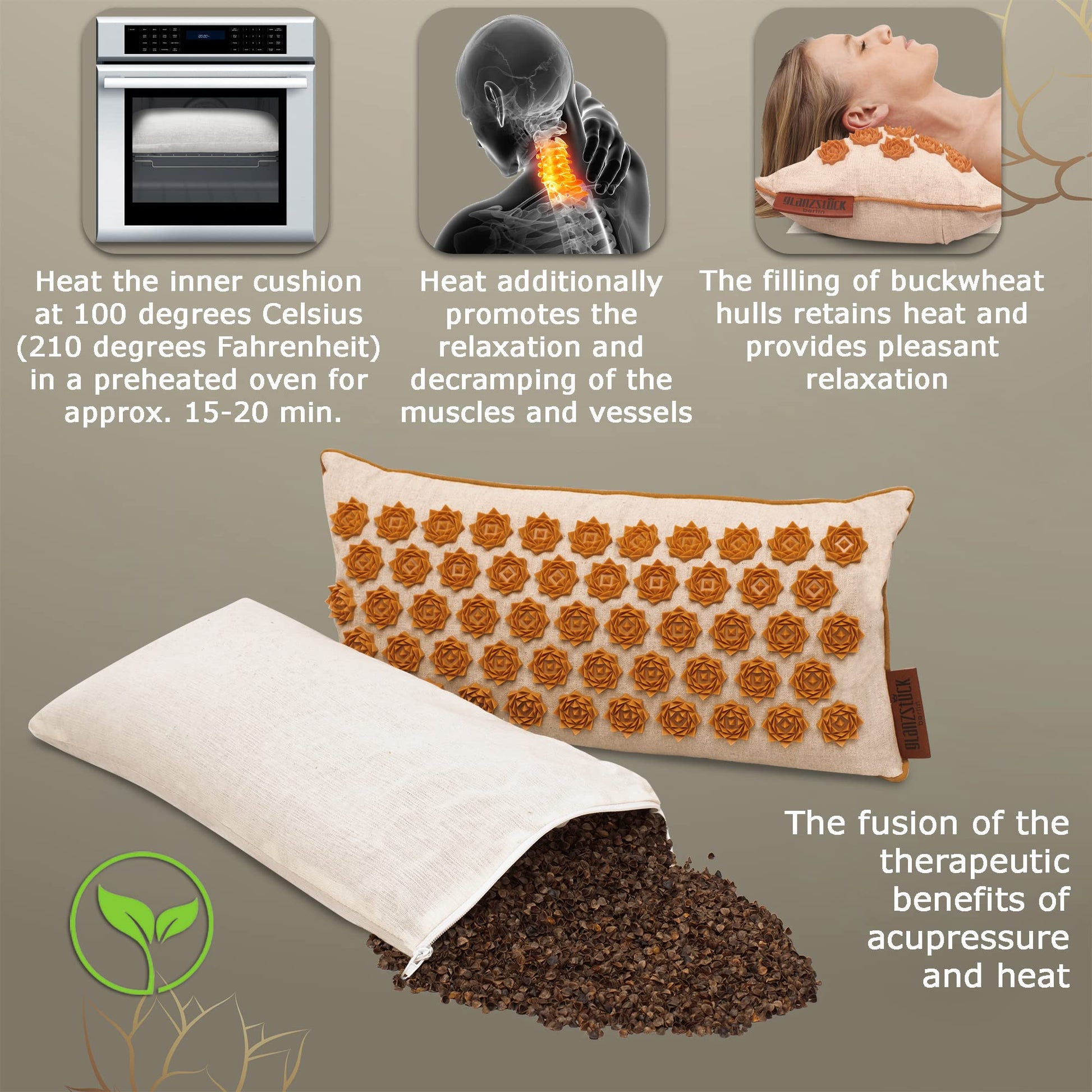 Glanzstück Berlin® Health Collection XXL Acupressure Mat Set for Full Body for Tension Headaches - AB Mystery