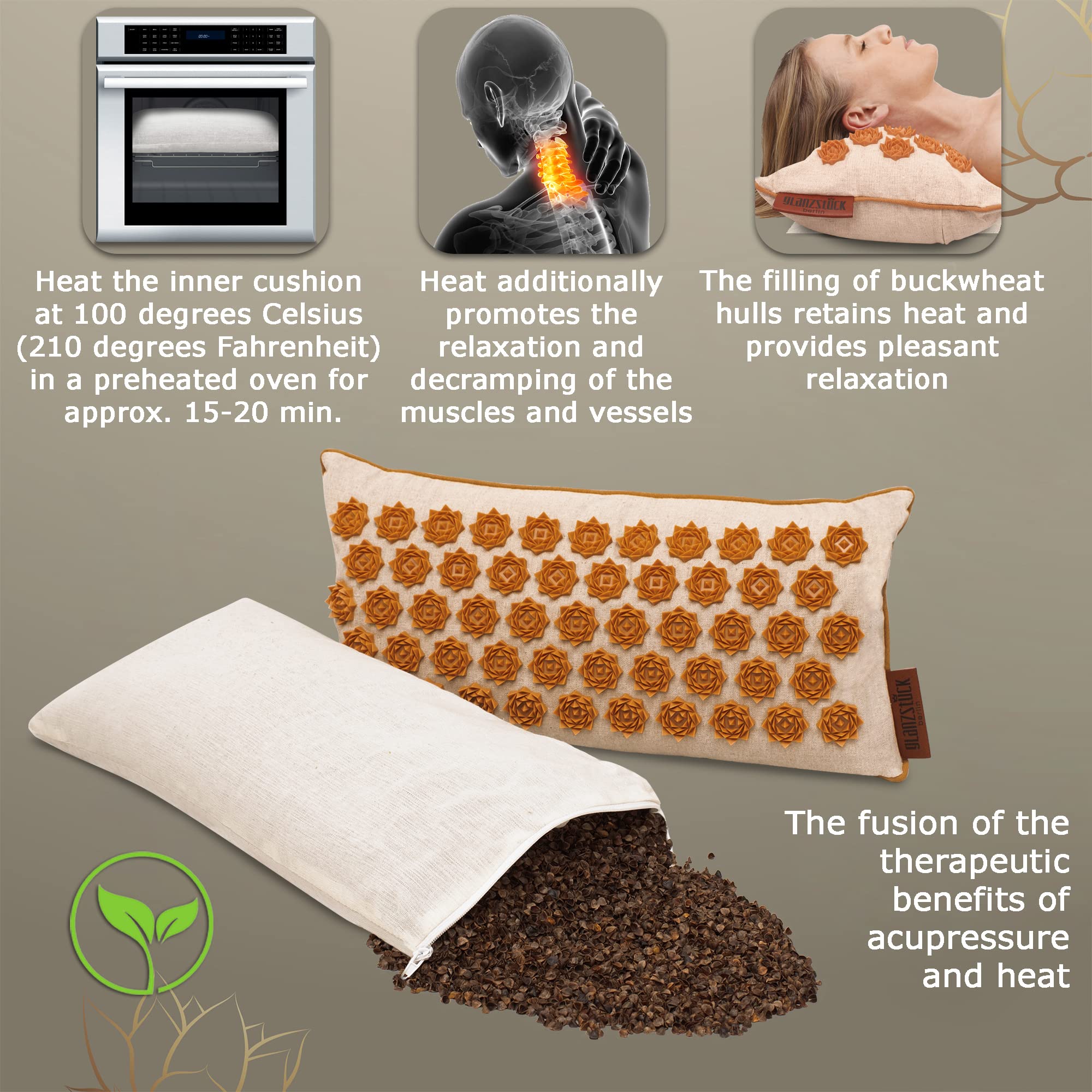 Glanzstück Berlin® Health Collection XXL Acupressure Mat Set for Full Body for Tension Headaches - AB Mystery