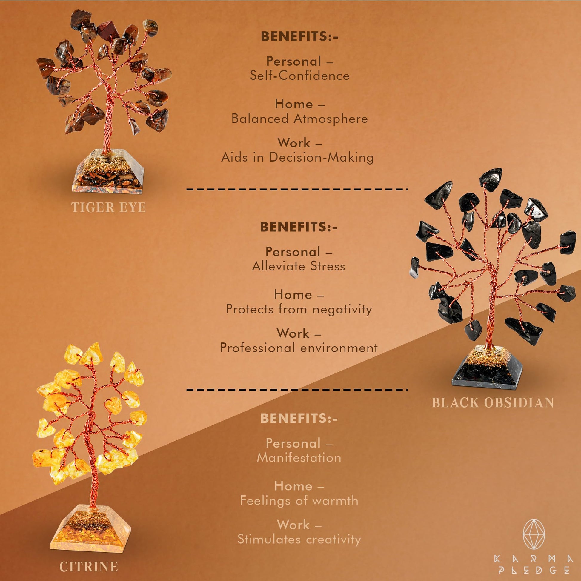 Crystal Tree Tree of Life 7 Chakra Healing Crystals & Stones for Positive Energy, Good Luck Gifts - AB Mystery