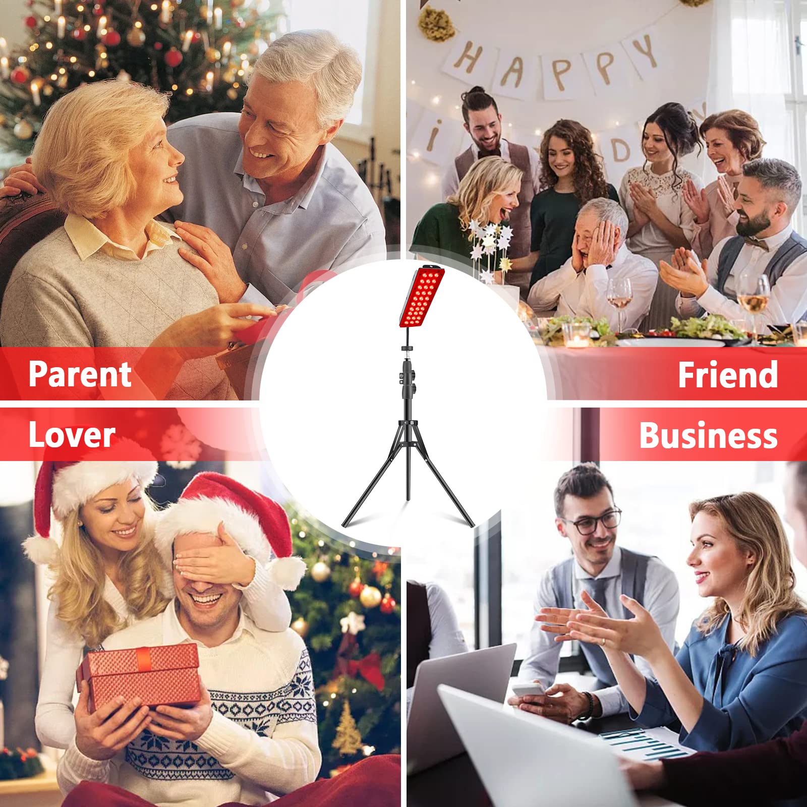 RUISQM Red Light Therapy Lamp, Infrared Light Therapy with Stand - 660nm Redlight & 850nm - AB Mystery