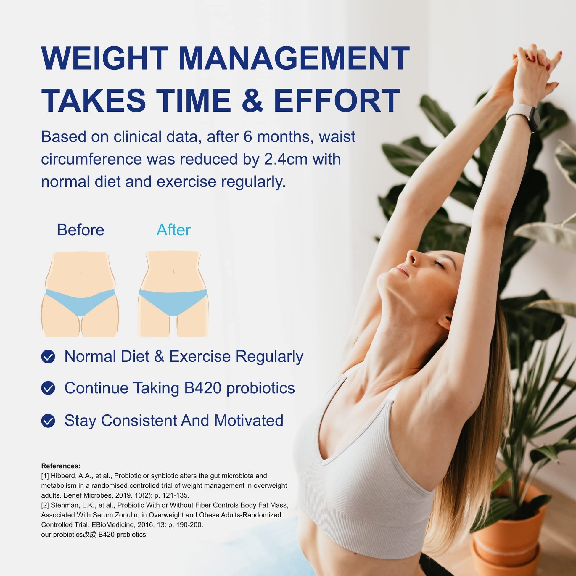 Life-Space Shape B420™ Probiotics, Clinically Studied Strains, Supplement for Women and Men - AB Mystery