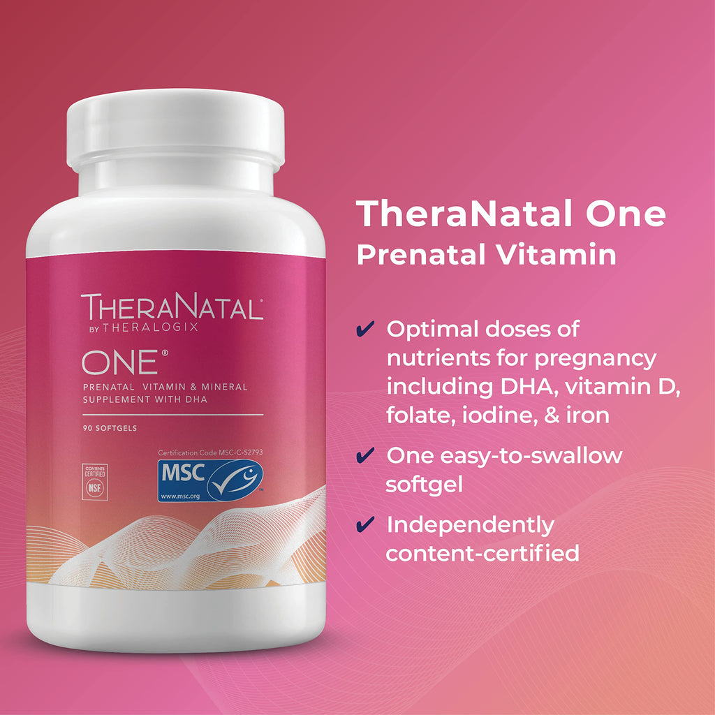 TheraNatal One + NeoQ10 Bundle - Prenatal Vitamin & Enhanced Absorption CoQ10 Supplement Theralogix
