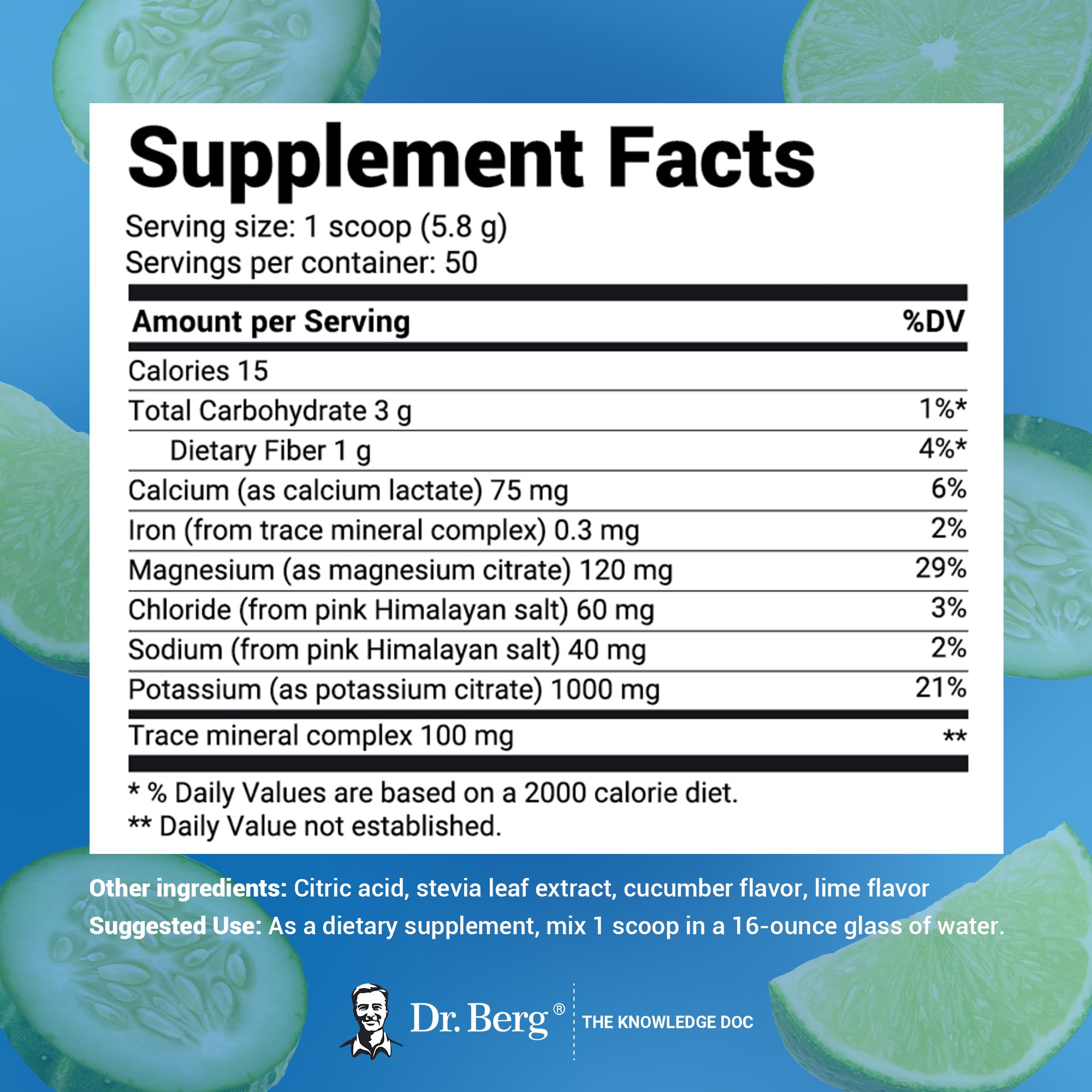 Dr. Berg Hydration Keto Electrolyte Powder - Enhanced w/ 1,000mg of Potassium & Real - AB Mystery