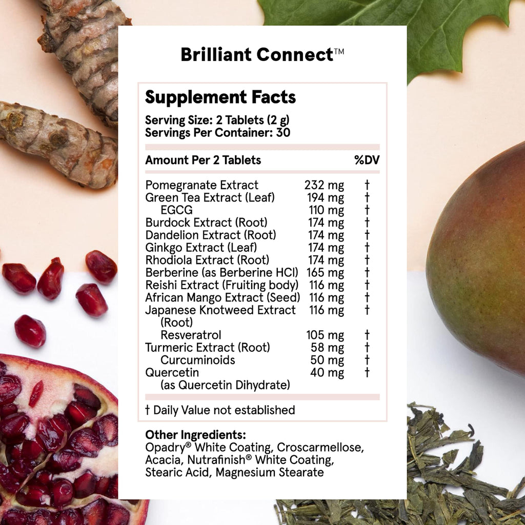 Brilliant Connect Period Health Supplement – Promotes Relief from Cramps, Fatigue Feel Brilliant