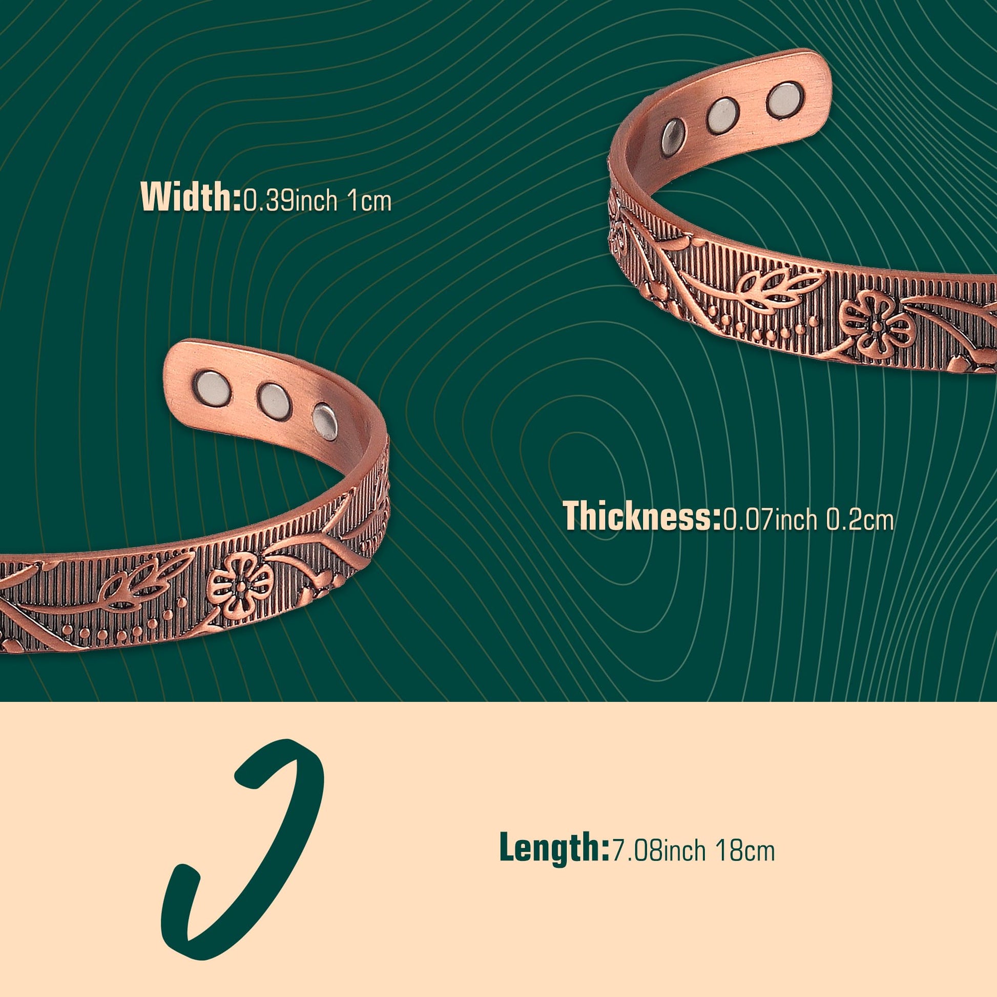 FASCIO Copper Bracelets and Copper Ring for Women Men,Adjustable Magnetic Lymphatic - AB Mystery