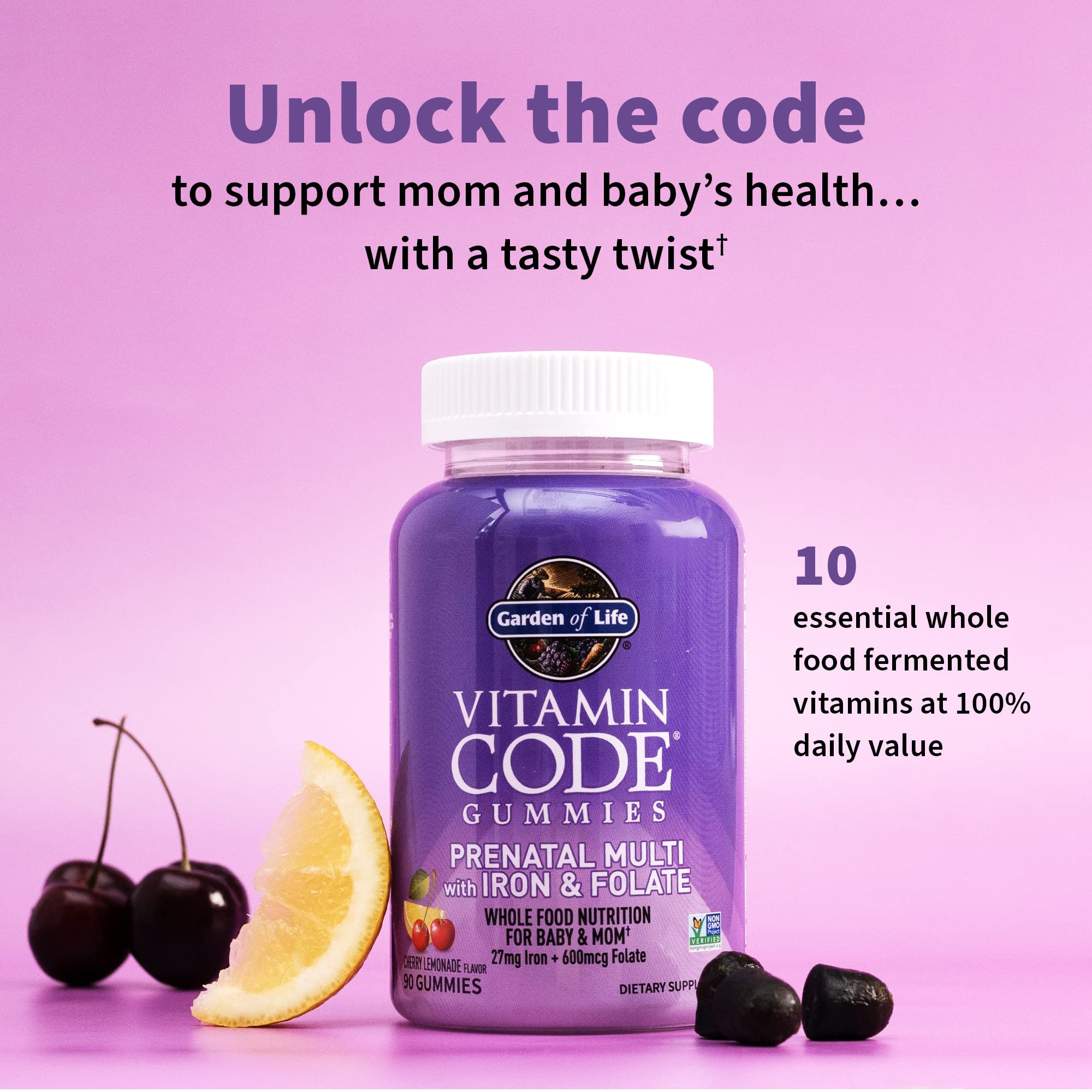 Garden of Life Prenatal Gummy Vitamins for Women with Iron:Folate,Biotin,D3&B12 Garden of Life