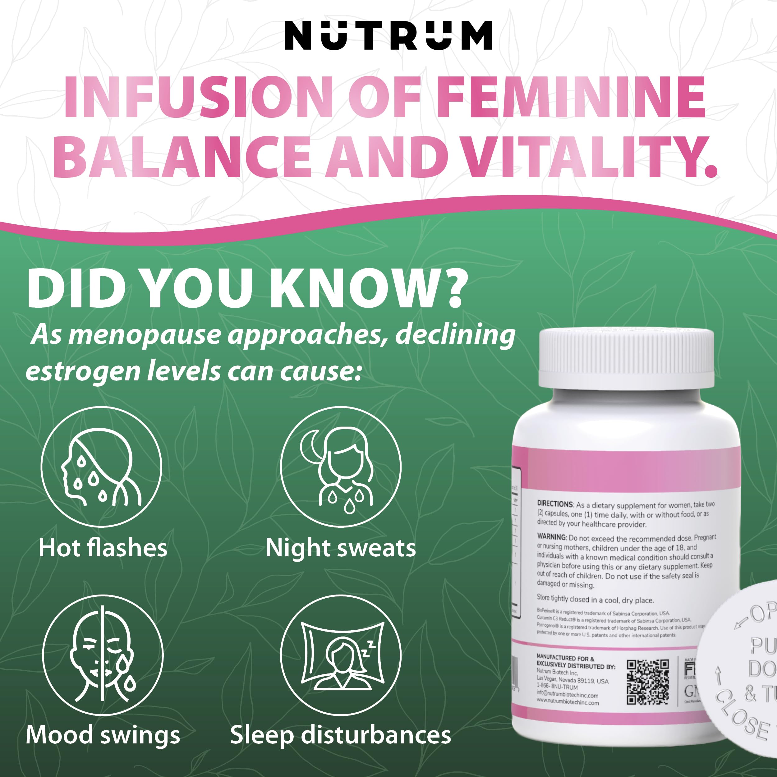 Estrolife Anti-Aging Support for Women by Nutrum, Vegan Supplement for Long Lasting Female Hormonal Balance - AB Mystery