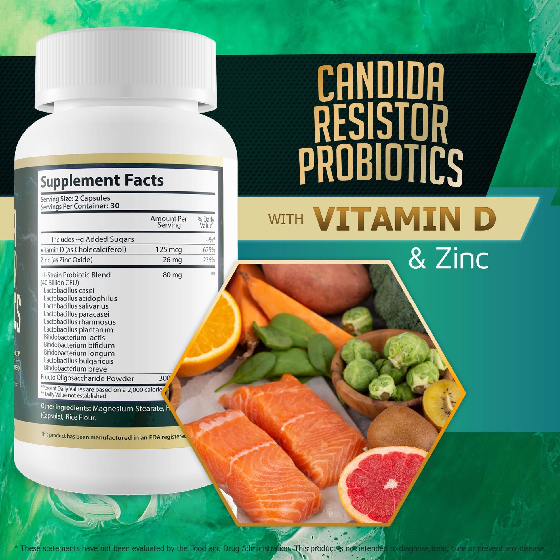 Candida Resistor Probiotics - Our Best Candida Support Capsules - Our Pills for Candida - AB Mystery