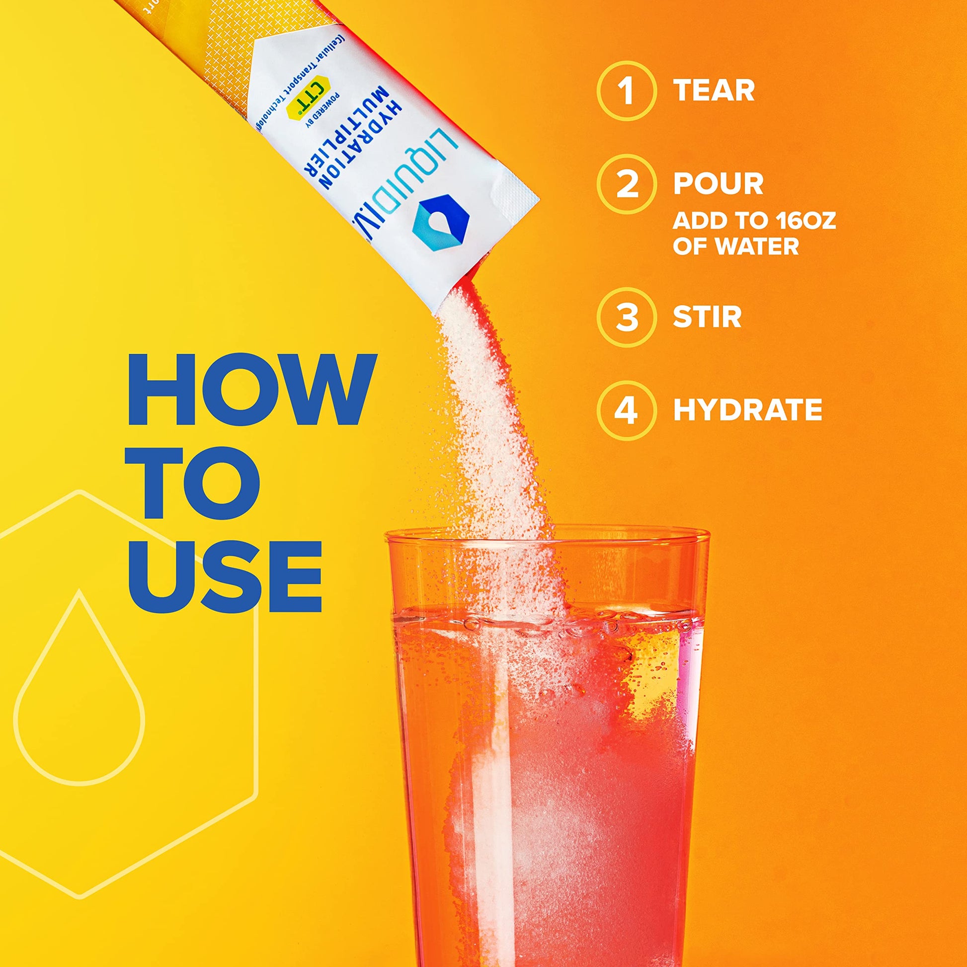 Liquid I.V. Hydration Multiplier + Immune Support - Tangerine - Hydration Powder Packets - AB Mystery