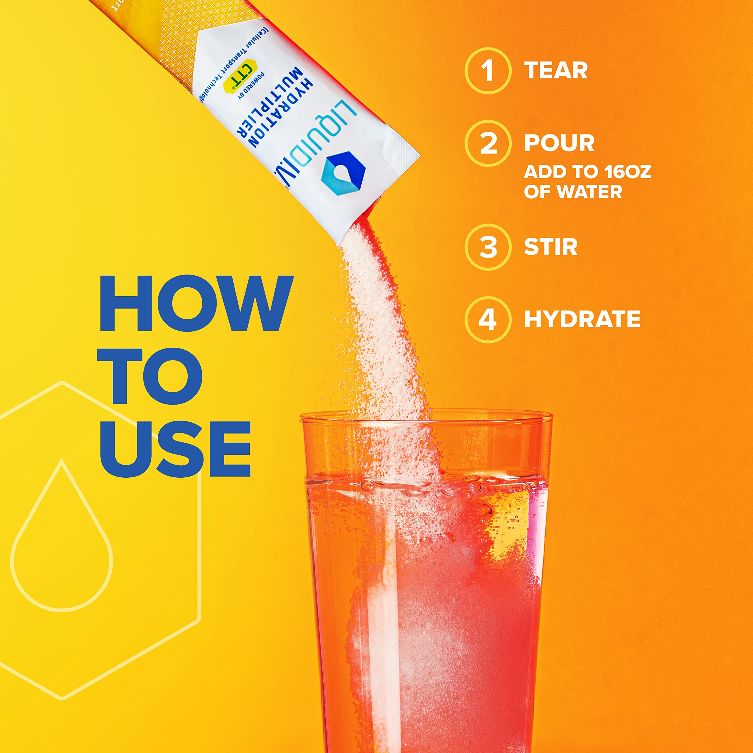 Liquid I.V. Hydration Multiplier + Immune Support - Tangerine - Hydration Powder Packets - AB Mystery