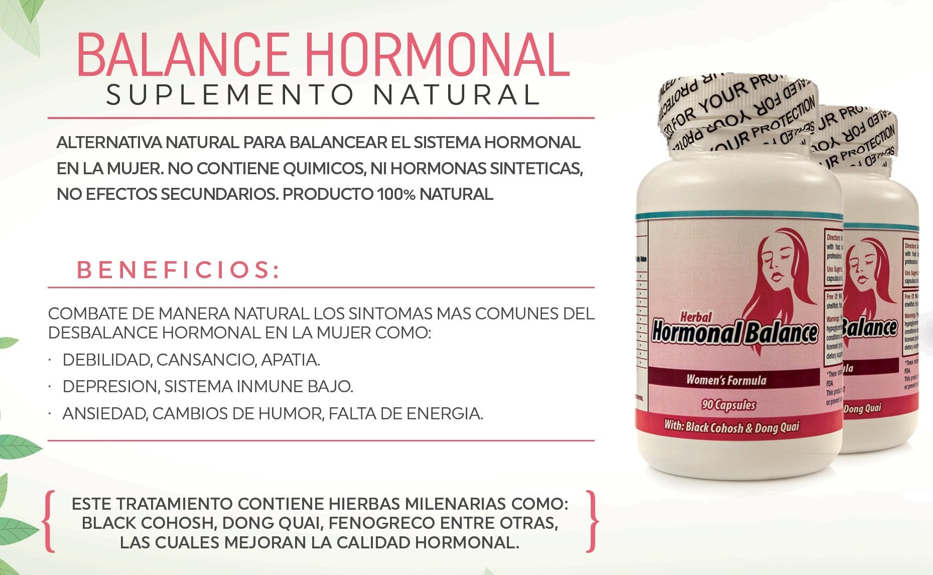 Balance Hormonal. Suplemento Natural para balancear las hormonas femeninas - AB Mystery