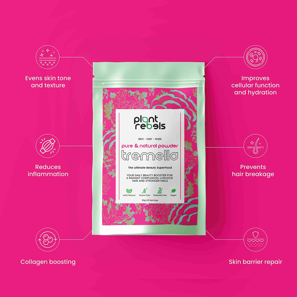 Plant Rebels Pure Tremella Mushroom Extract Powder | Vegan Collagen | Anti Aging - AB Mystery