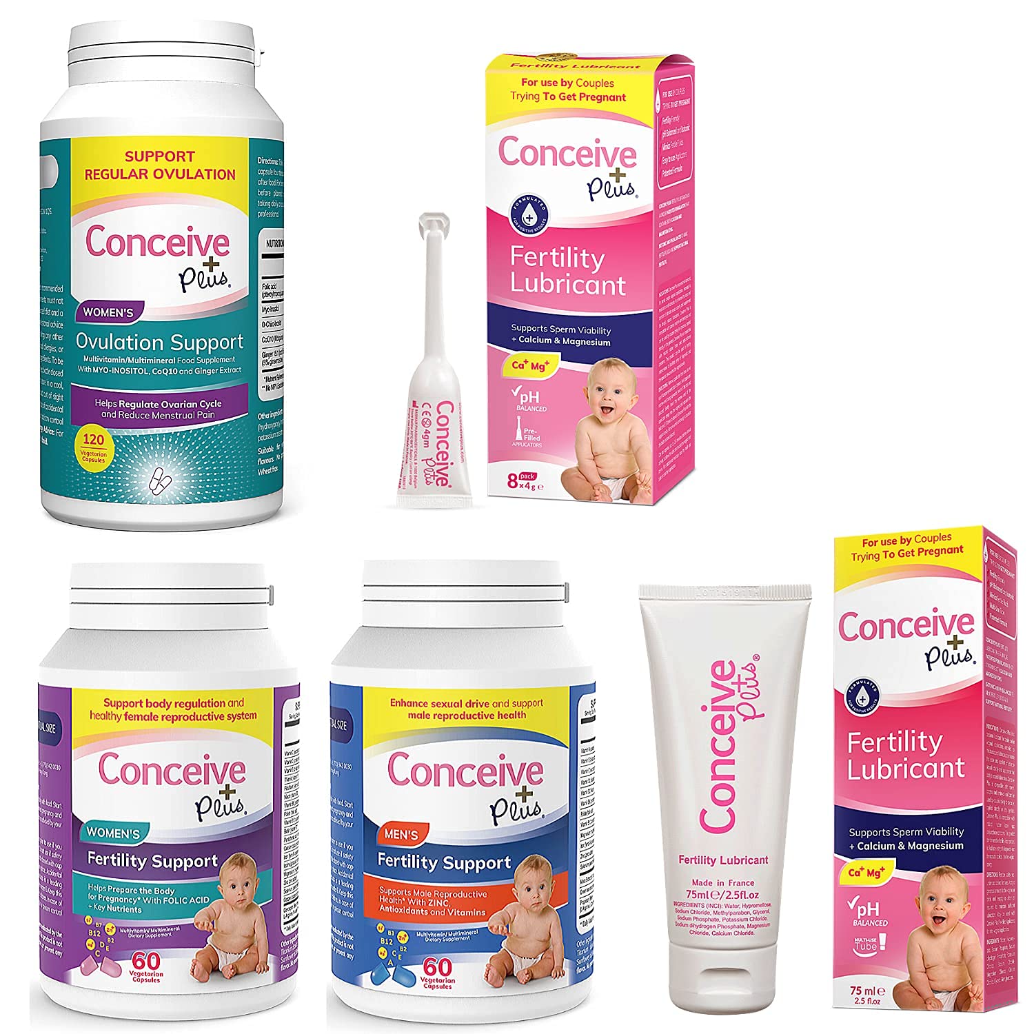 CONCEIVE PLUS Complete Fertility Bundle - Trying To Conceive Couples Kit TTC Fertility Supplements