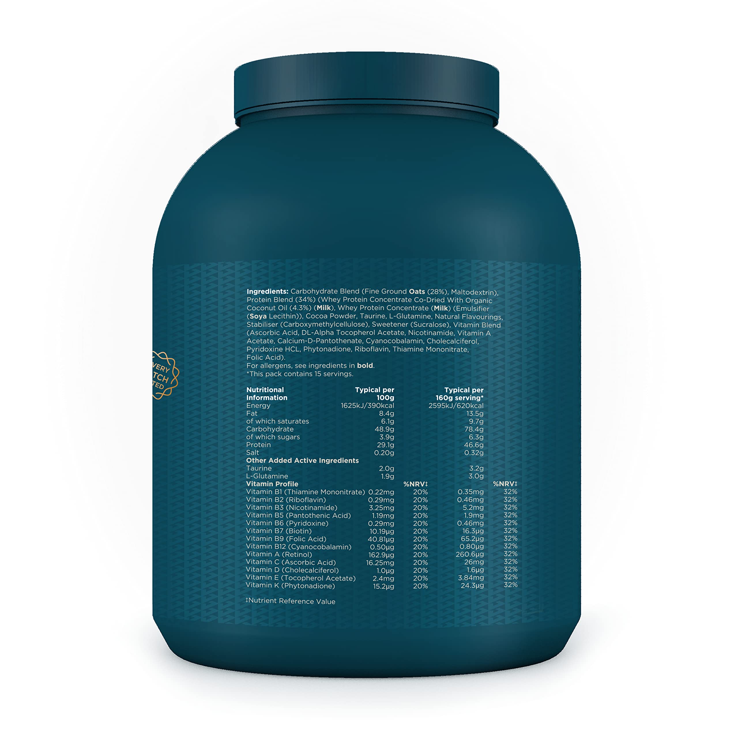 Kinetica OatGain Weight Gainer 600+ Calories & 47g Protein per Serving, 2.4 kg Kinetica